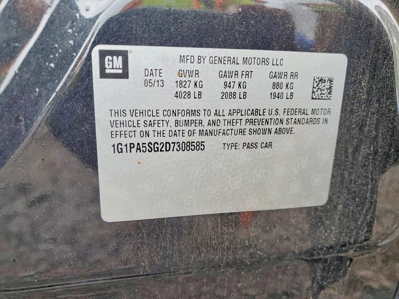 2013 Chevrolet Cruze Ls Черный vin: 1G1PA5SG2D7308585