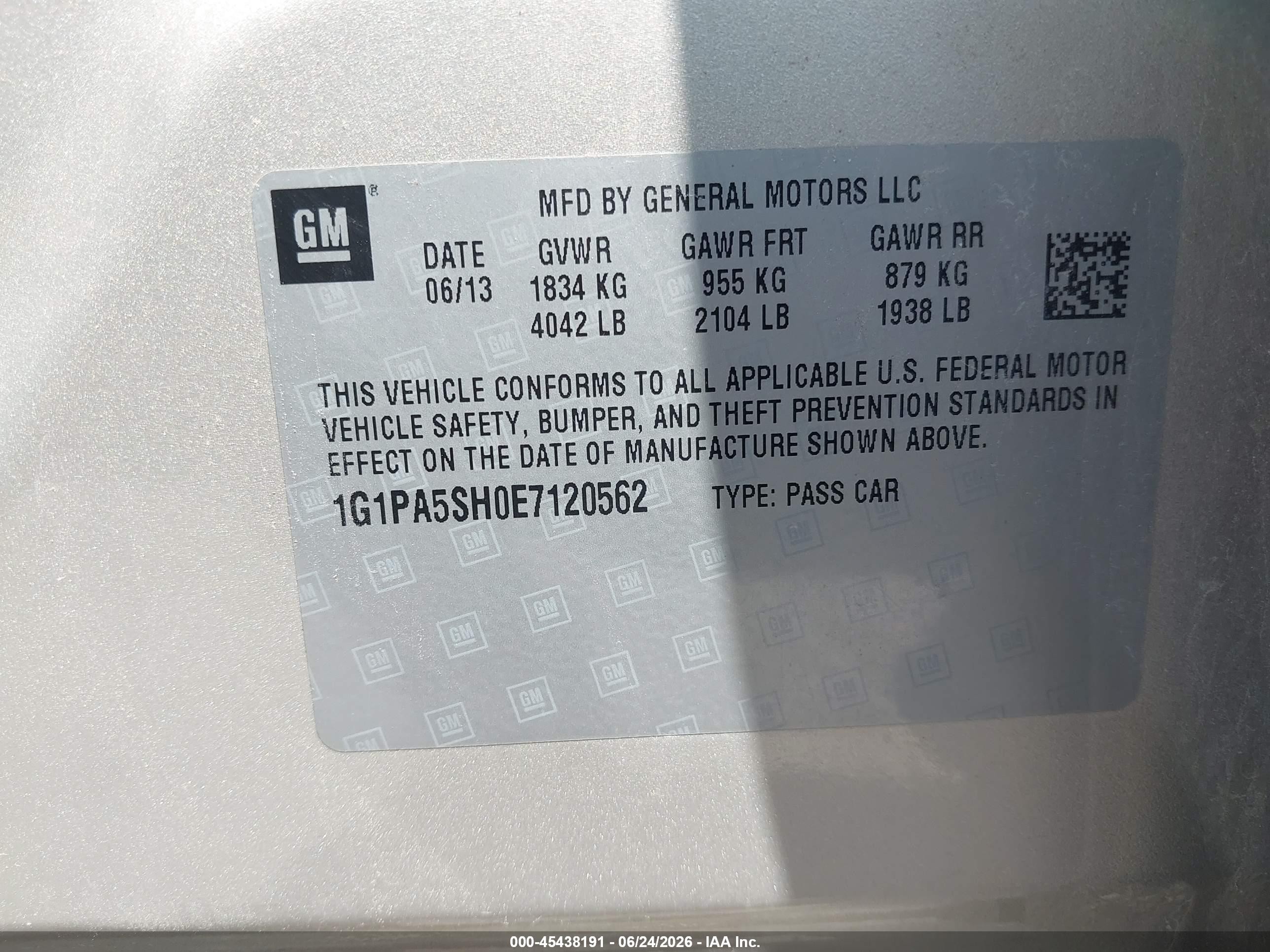 2014 Chevrolet Cruze Ls Auto Gold vin: 1G1PA5SH0E7120562
