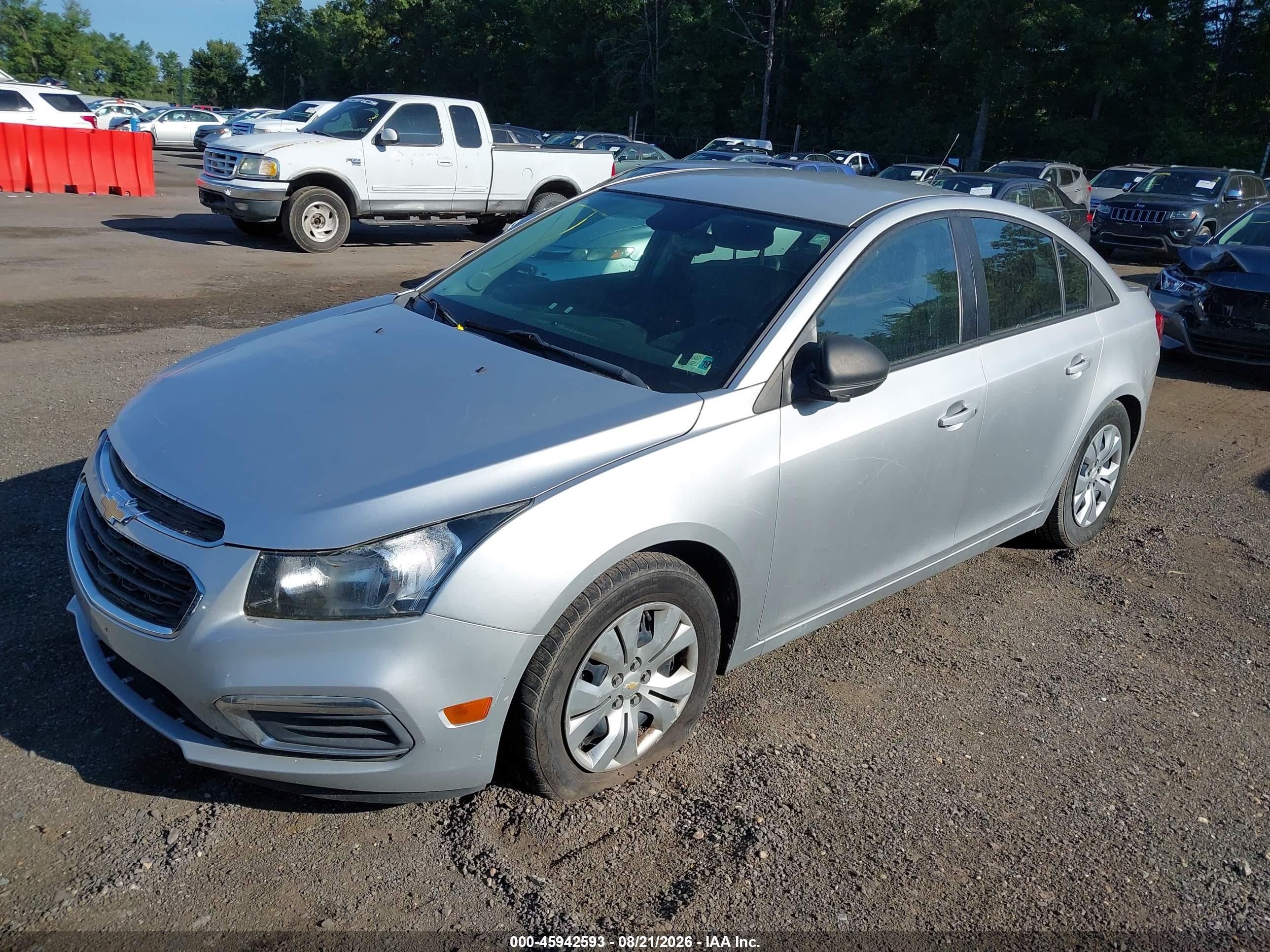 2015 Chevrolet Cruze Ls Auto Silver vin: 1G1PA5SH0F7134558