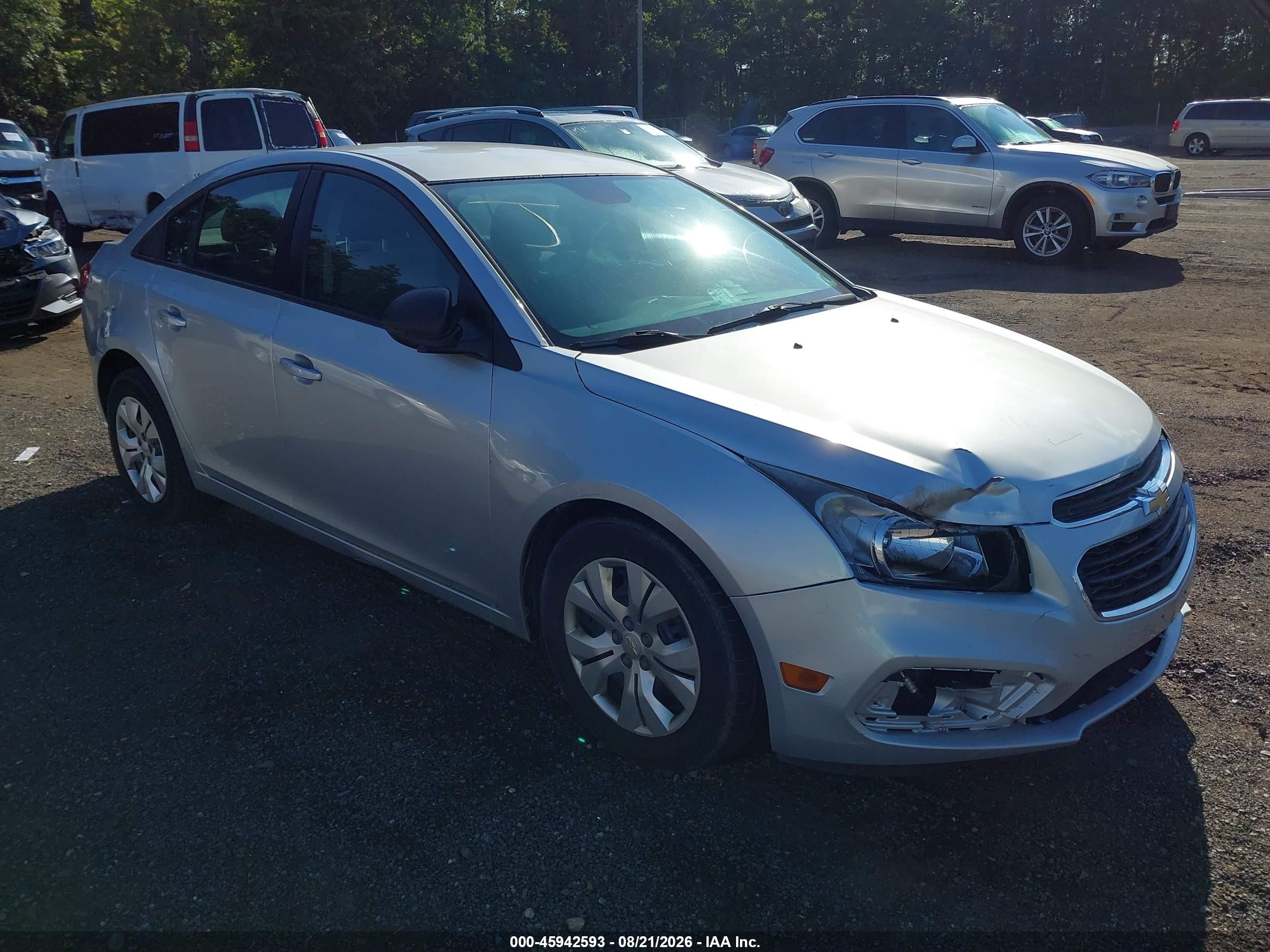 2015 Chevrolet Cruze Ls Auto Silver vin: 1G1PA5SH0F7134558