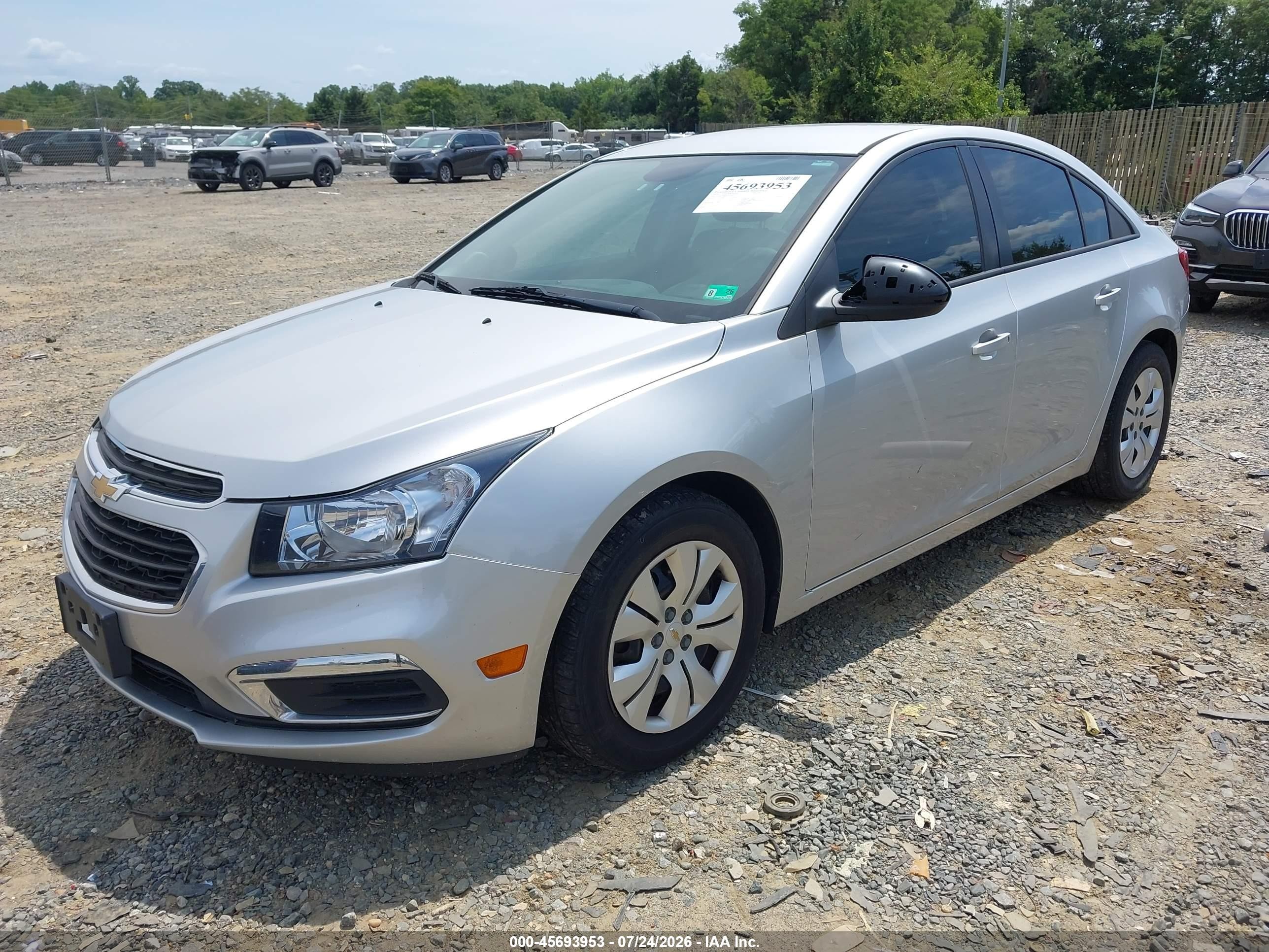2015 Chevrolet Cruze Ls Auto Silver vin: 1G1PA5SH0F7213082