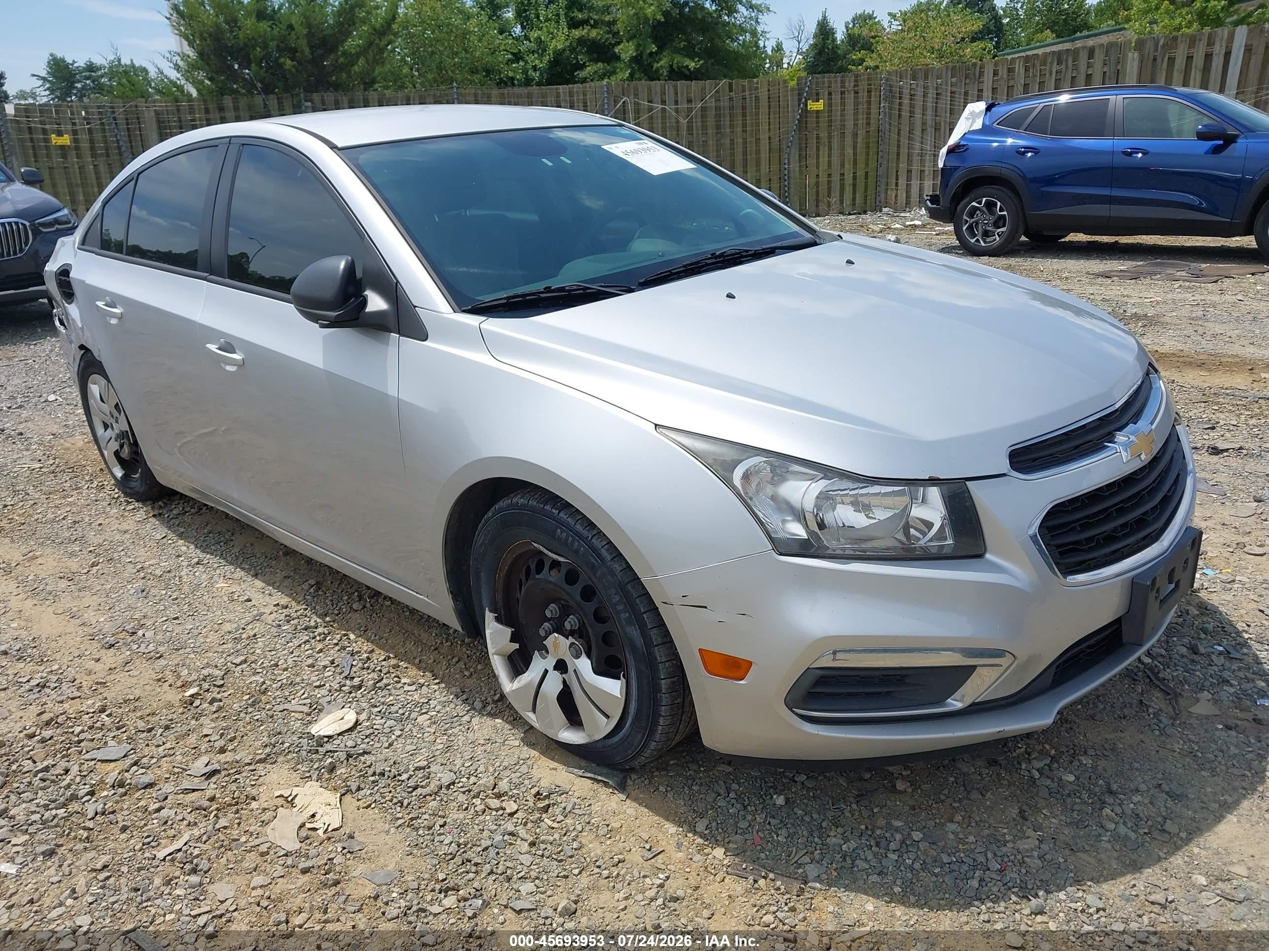 2015 Chevrolet Cruze Ls Auto Silver vin: 1G1PA5SH0F7213082