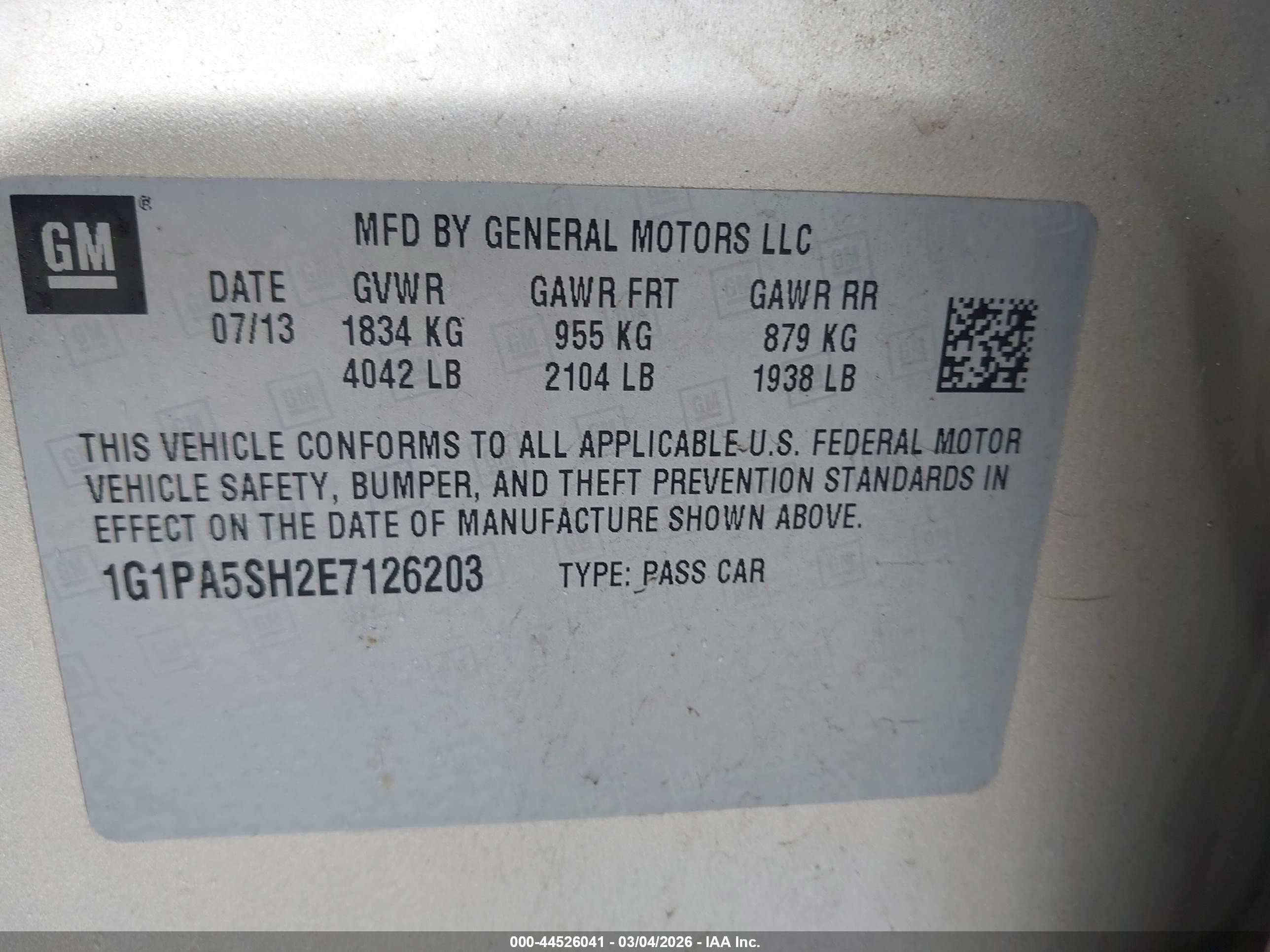 2014 Chevrolet Cruze Ls Auto Бежевый vin: 1G1PA5SH2E7126203
