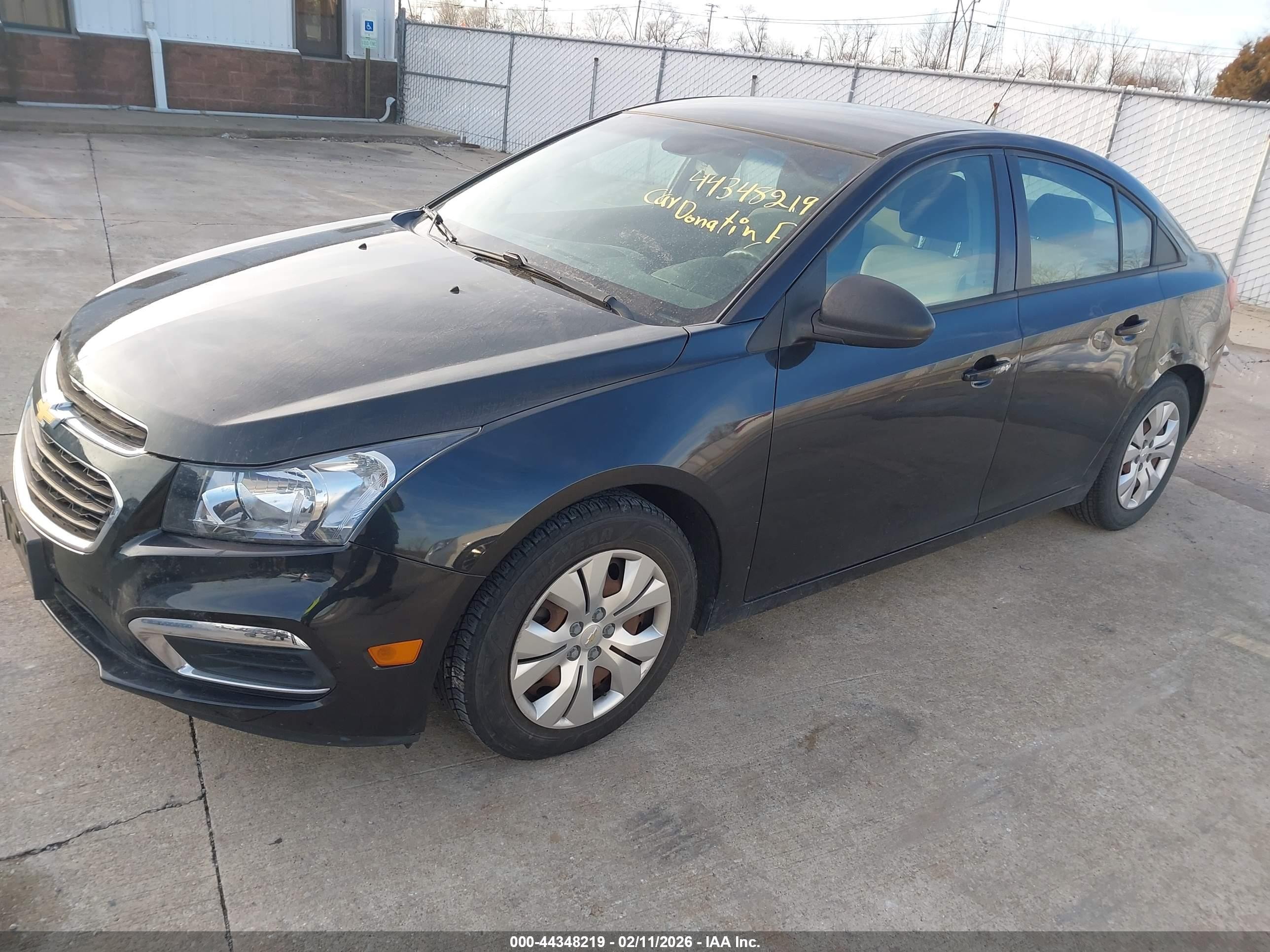 2015 Chevrolet Cruze Ls Auto Black vin: 1G1PA5SH2F7230420