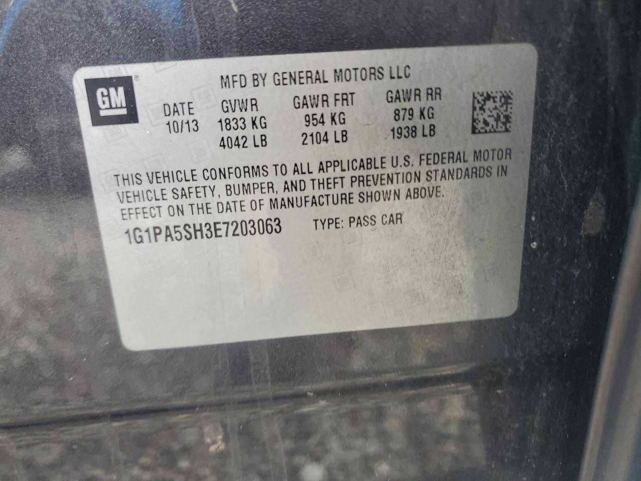 2014 Toyota Cruze Ls Charcoal vin: 1G1PA5SH3E7203063