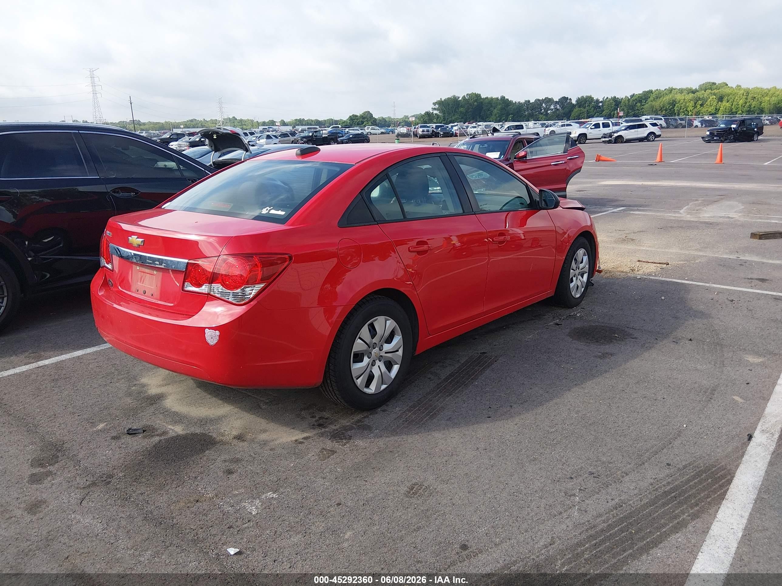 2015 Chevrolet Cruze Ls Auto Red vin: 1G1PA5SH4F7134711