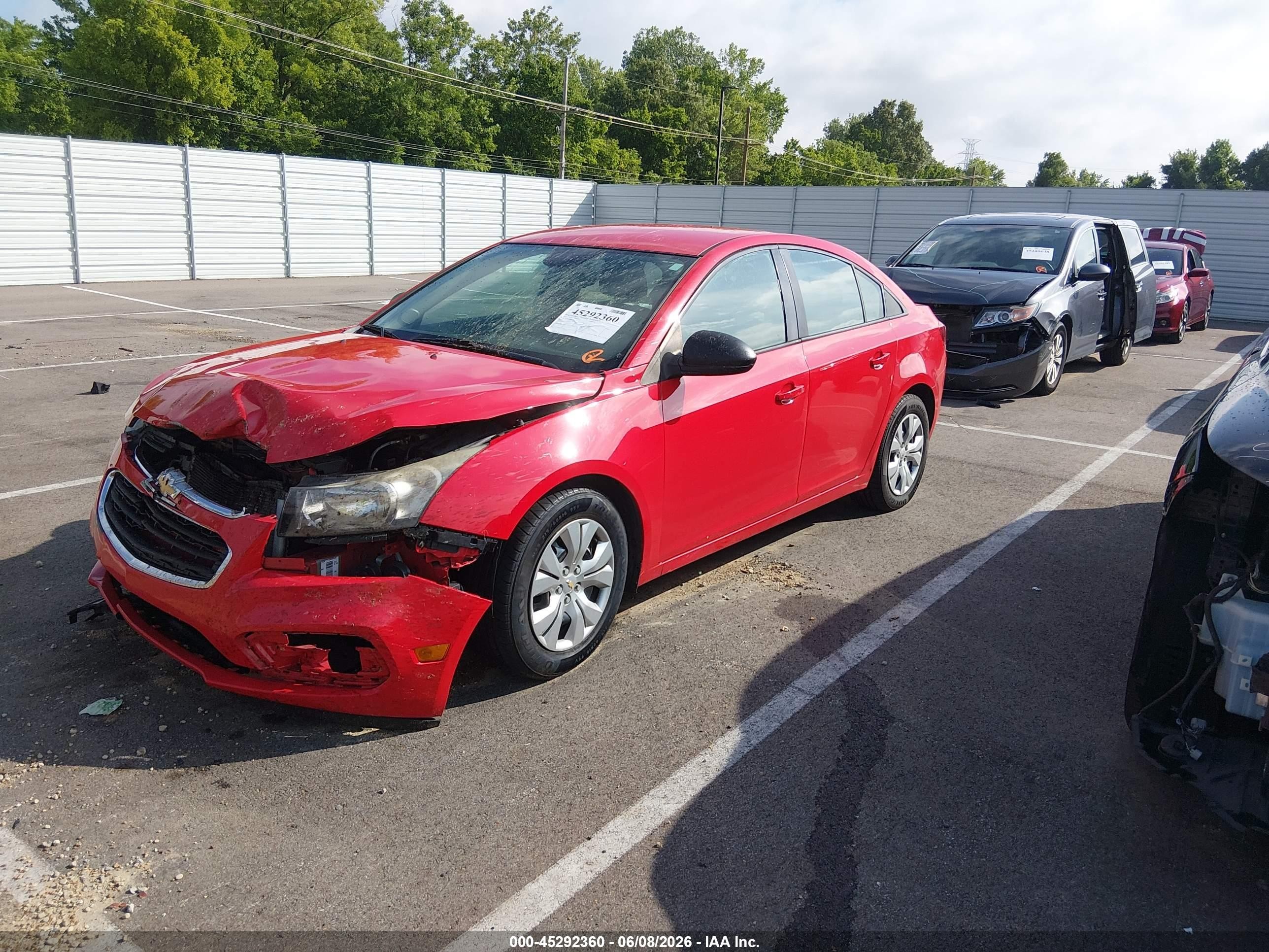 2015 Chevrolet Cruze Ls Auto Red vin: 1G1PA5SH4F7134711