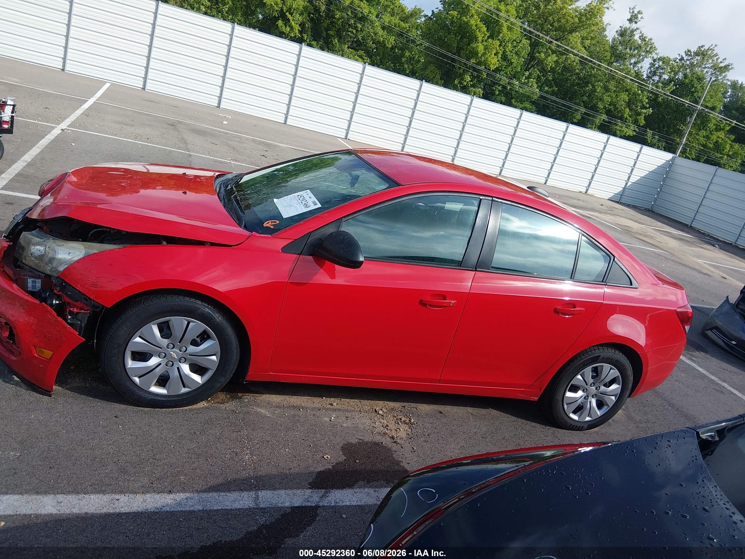 2015 Chevrolet Cruze Ls Auto Red vin: 1G1PA5SH4F7134711