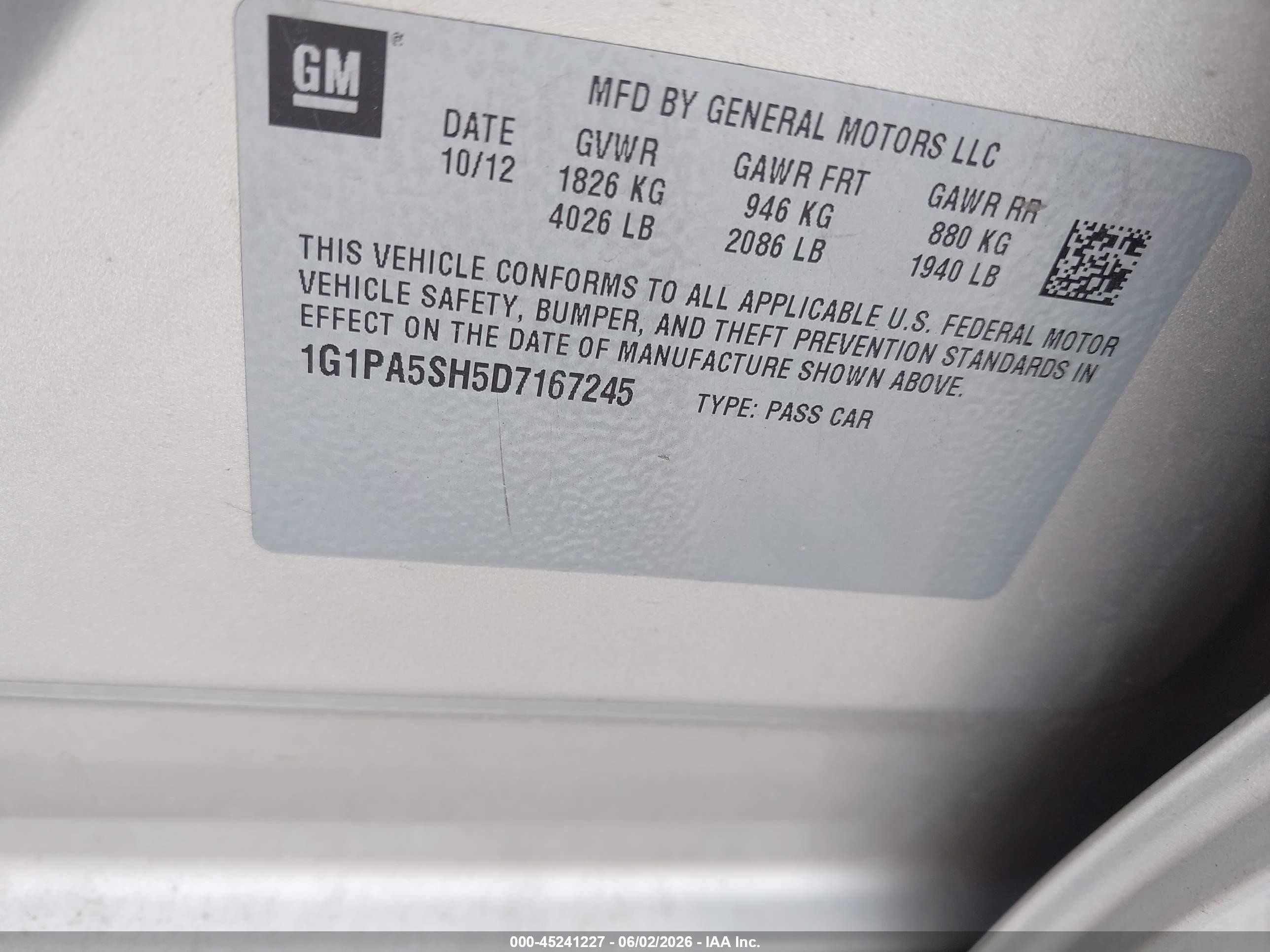 2013 Chevrolet Cruze Ls Auto Tan vin: 1G1PA5SH5D7167245