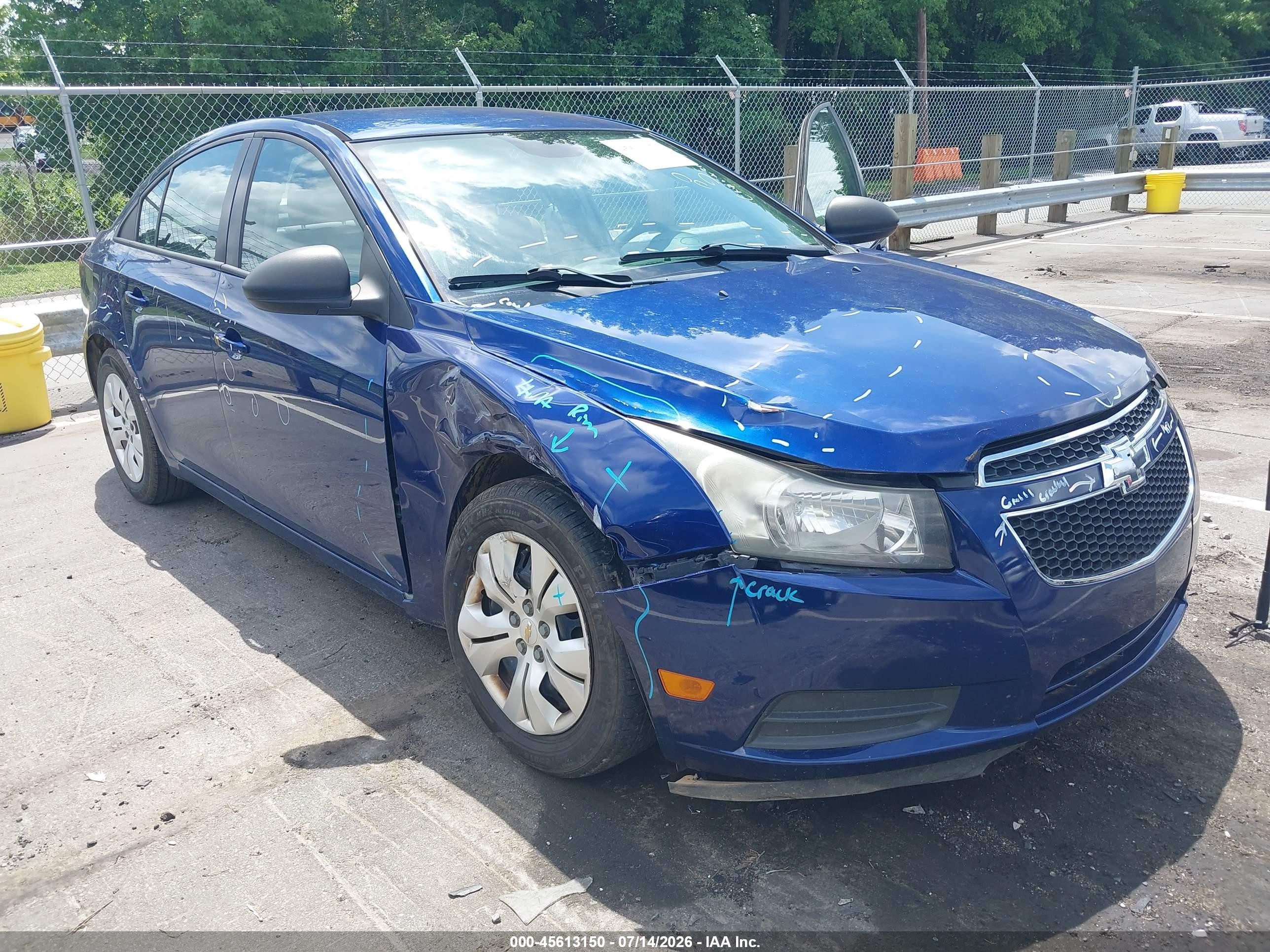 2013 Chevrolet Cruze Ls Auto Blue vin: 1G1PA5SH6D7263840