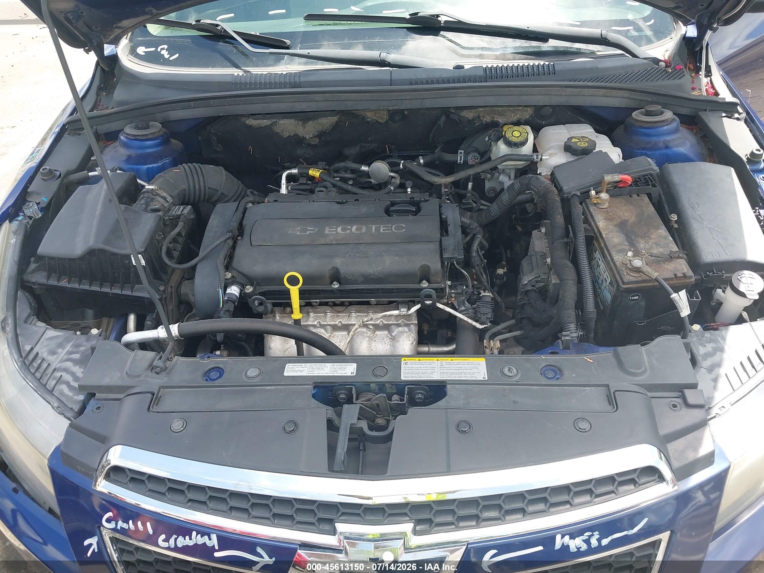 2013 Chevrolet Cruze Ls Auto Blue vin: 1G1PA5SH6D7263840