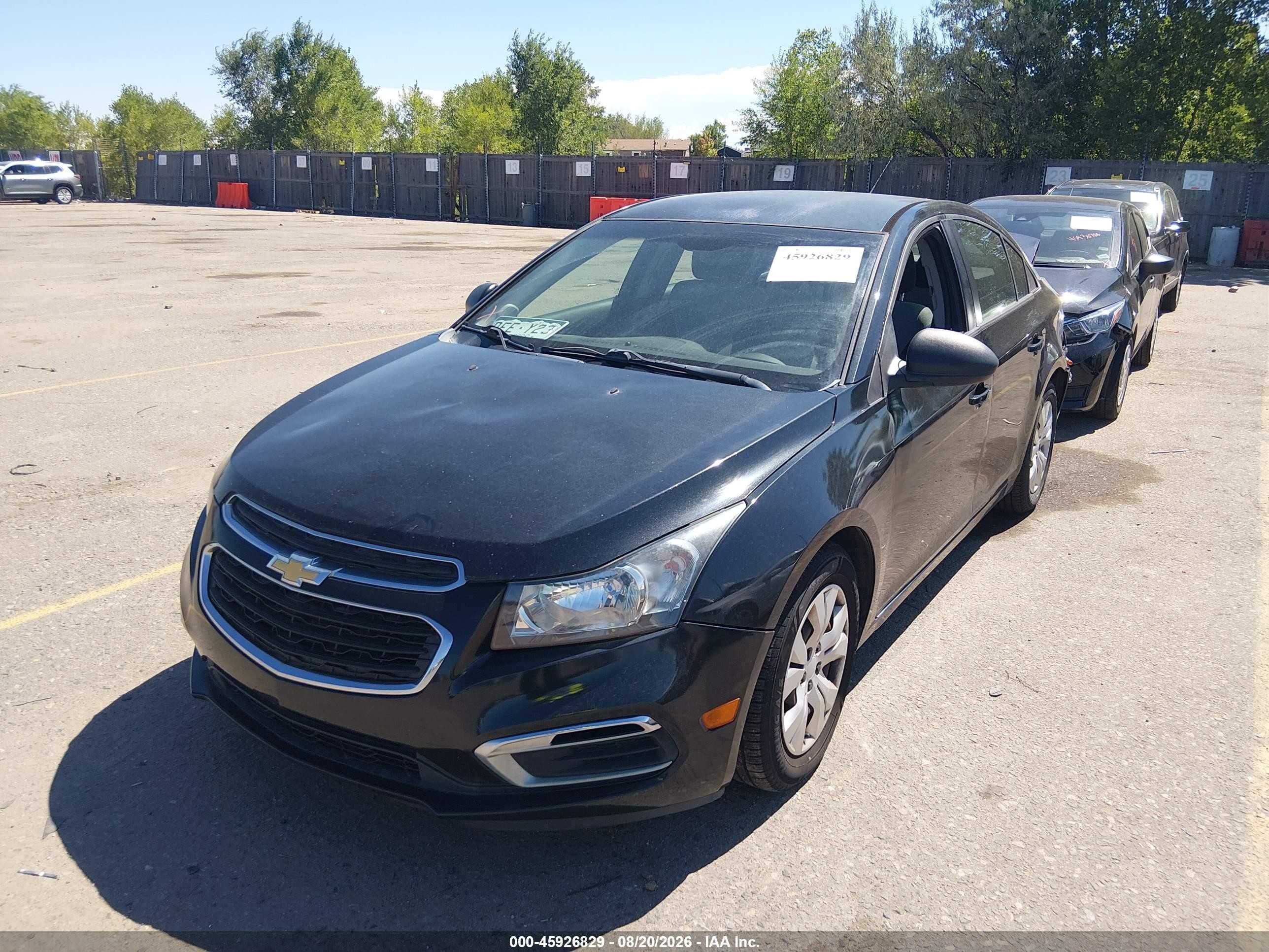 2015 Chevrolet Cruze Ls Auto Black vin: 1G1PA5SH6F7226631