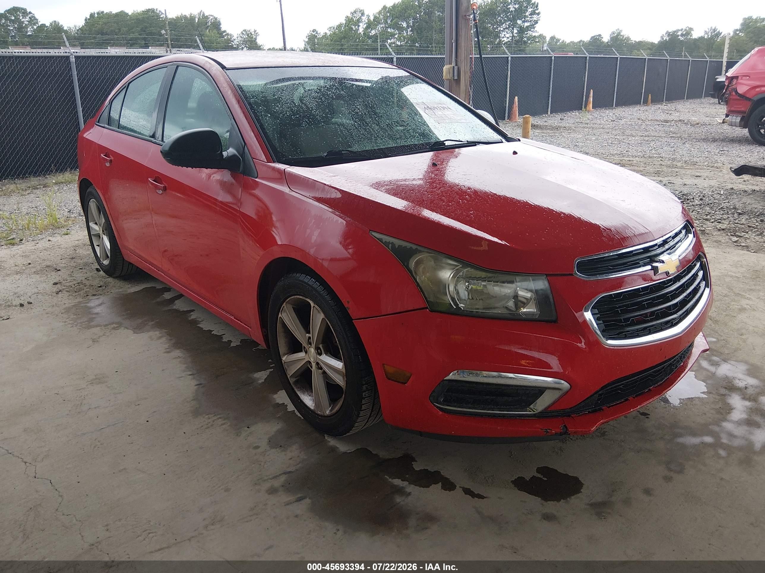 2015 Chevrolet Cruze Ls Auto Red vin: 1G1PA5SH7F7172160