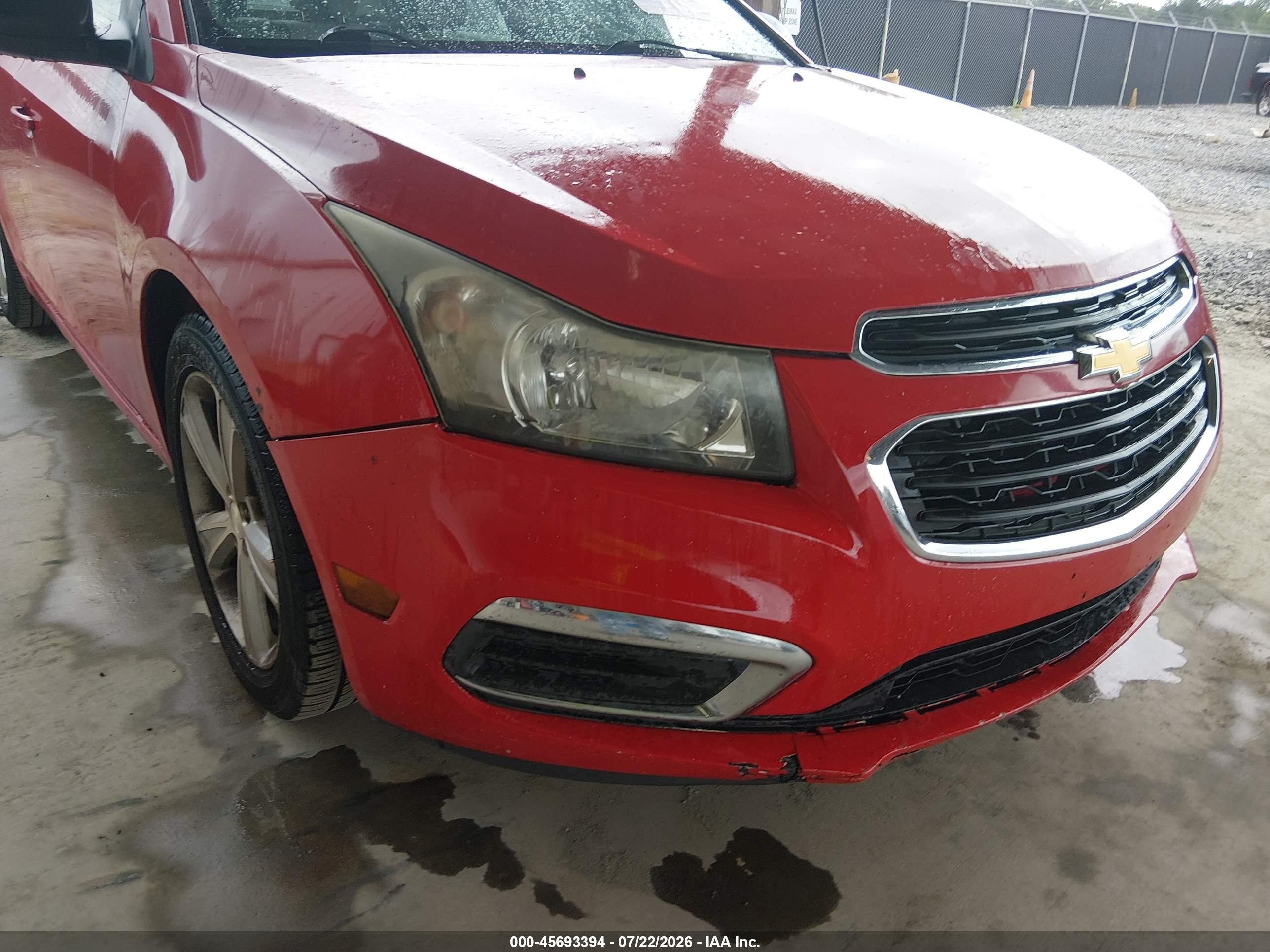 2015 Chevrolet Cruze Ls Auto Red vin: 1G1PA5SH7F7172160