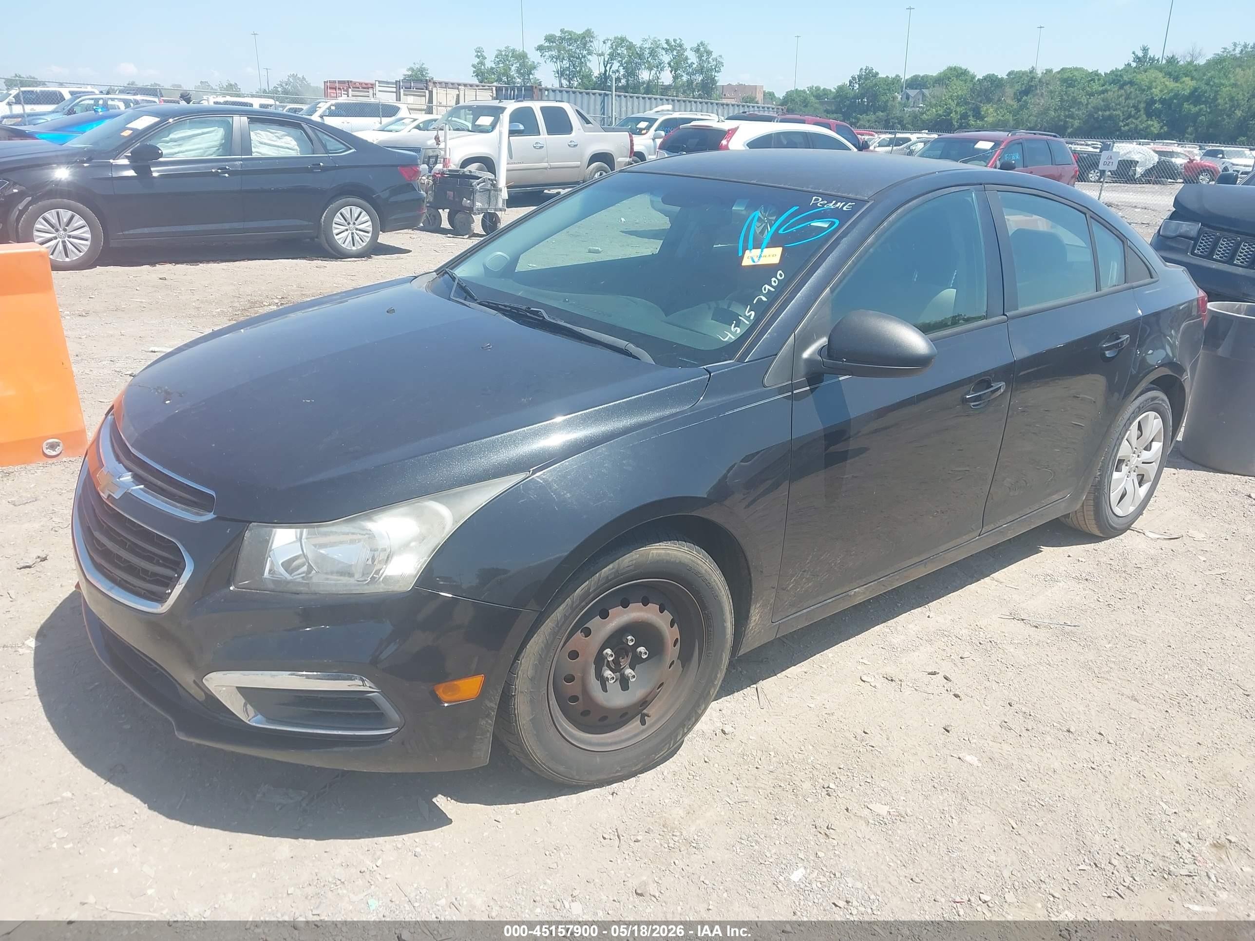 2015 Chevrolet Cruze Ls Auto Black vin: 1G1PA5SH7F7224404