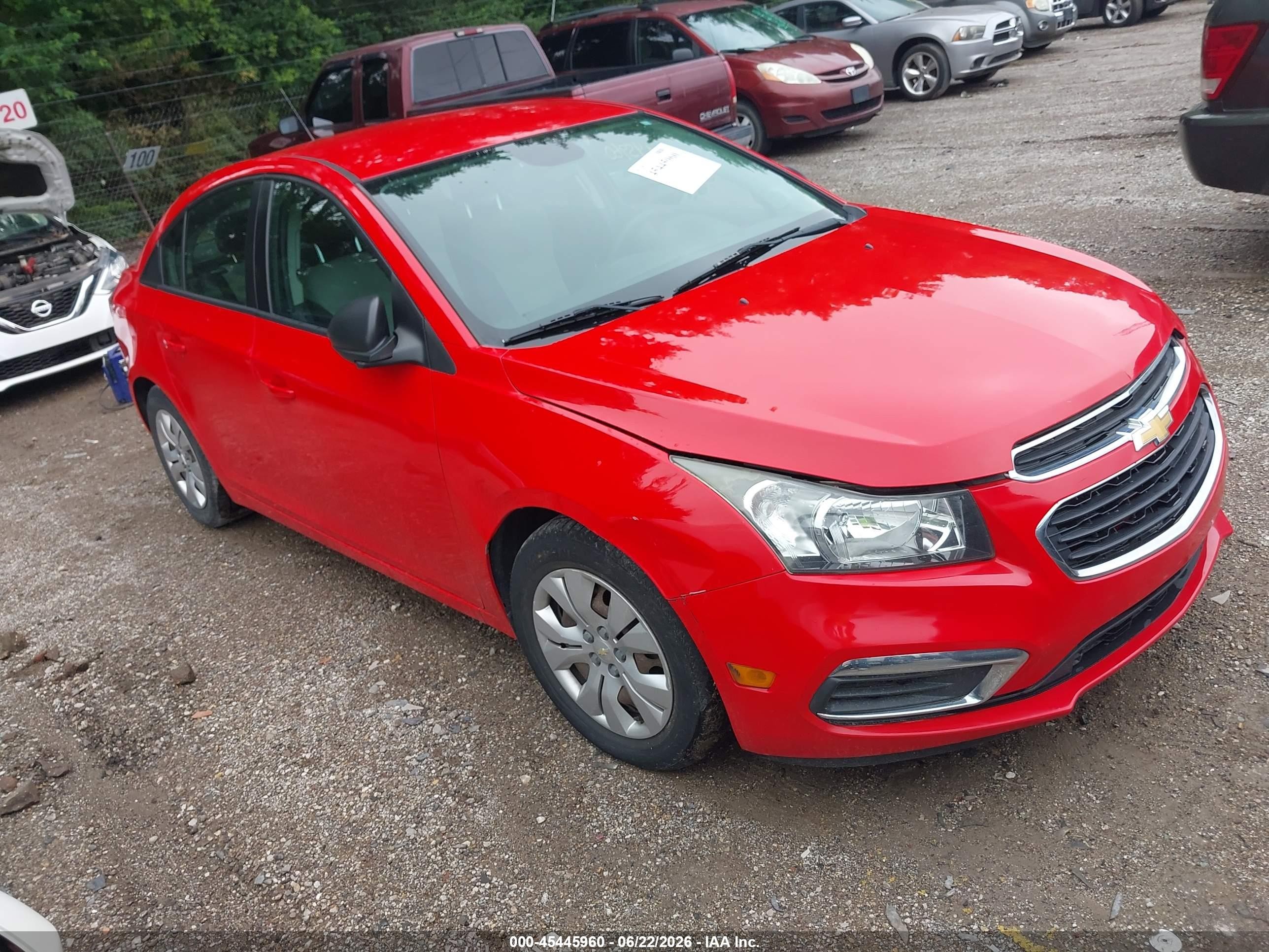 2015 Chevrolet Cruze Ls Auto Red vin: 1G1PA5SH7F7260528