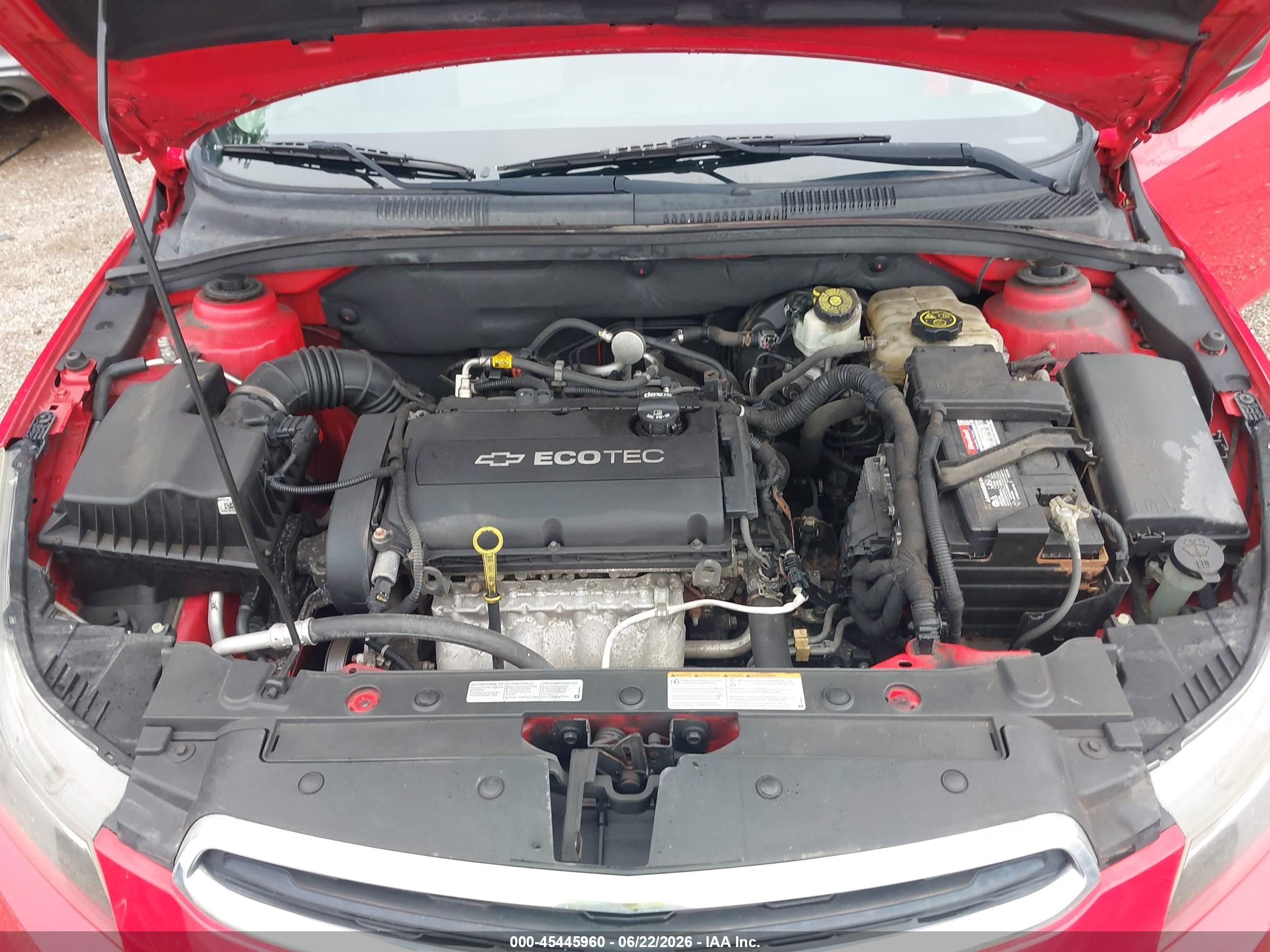2015 Chevrolet Cruze Ls Auto Red vin: 1G1PA5SH7F7260528