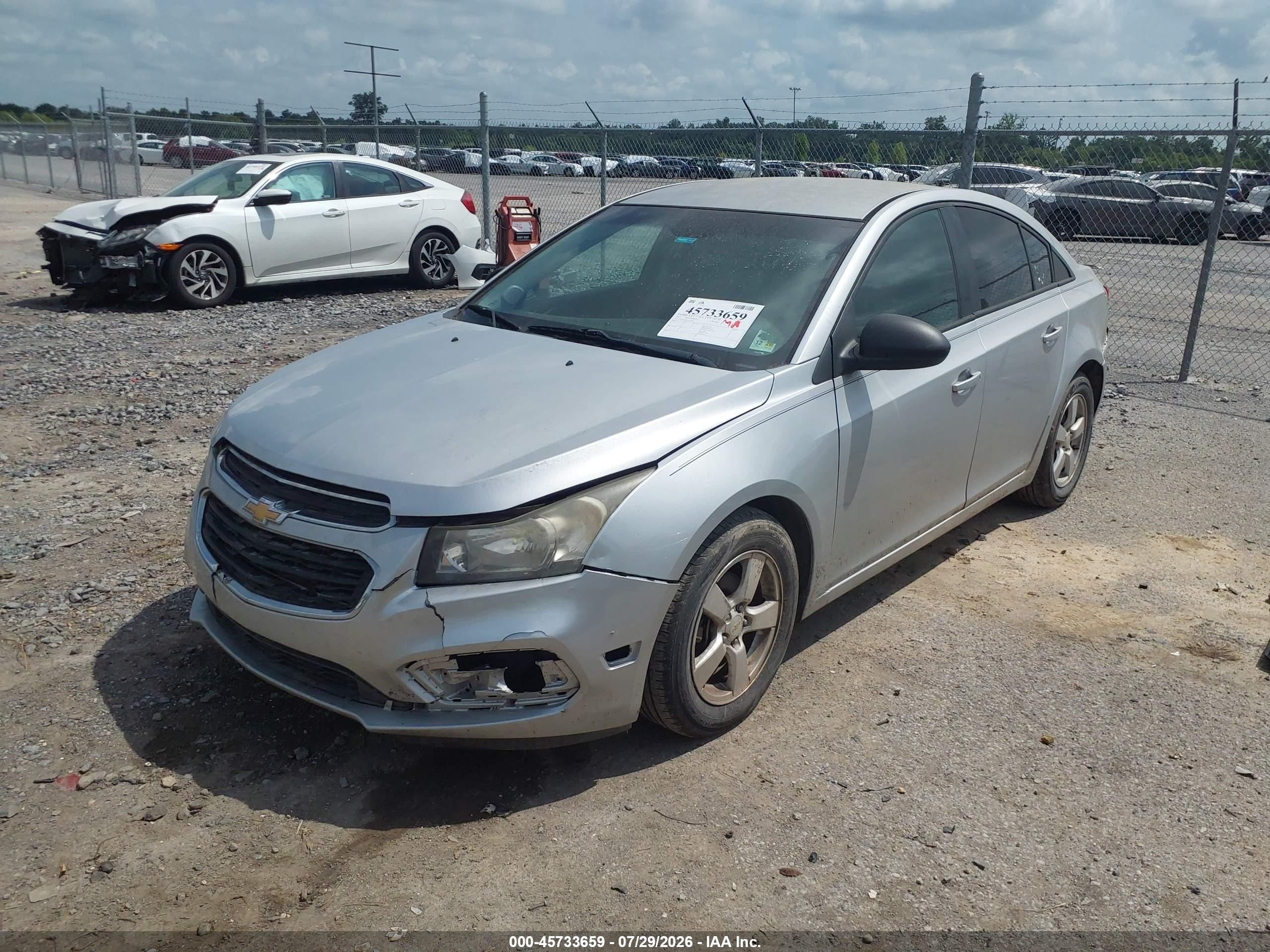 2015 Chevrolet Cruze Ls Auto Silver vin: 1G1PA5SH7F7275417