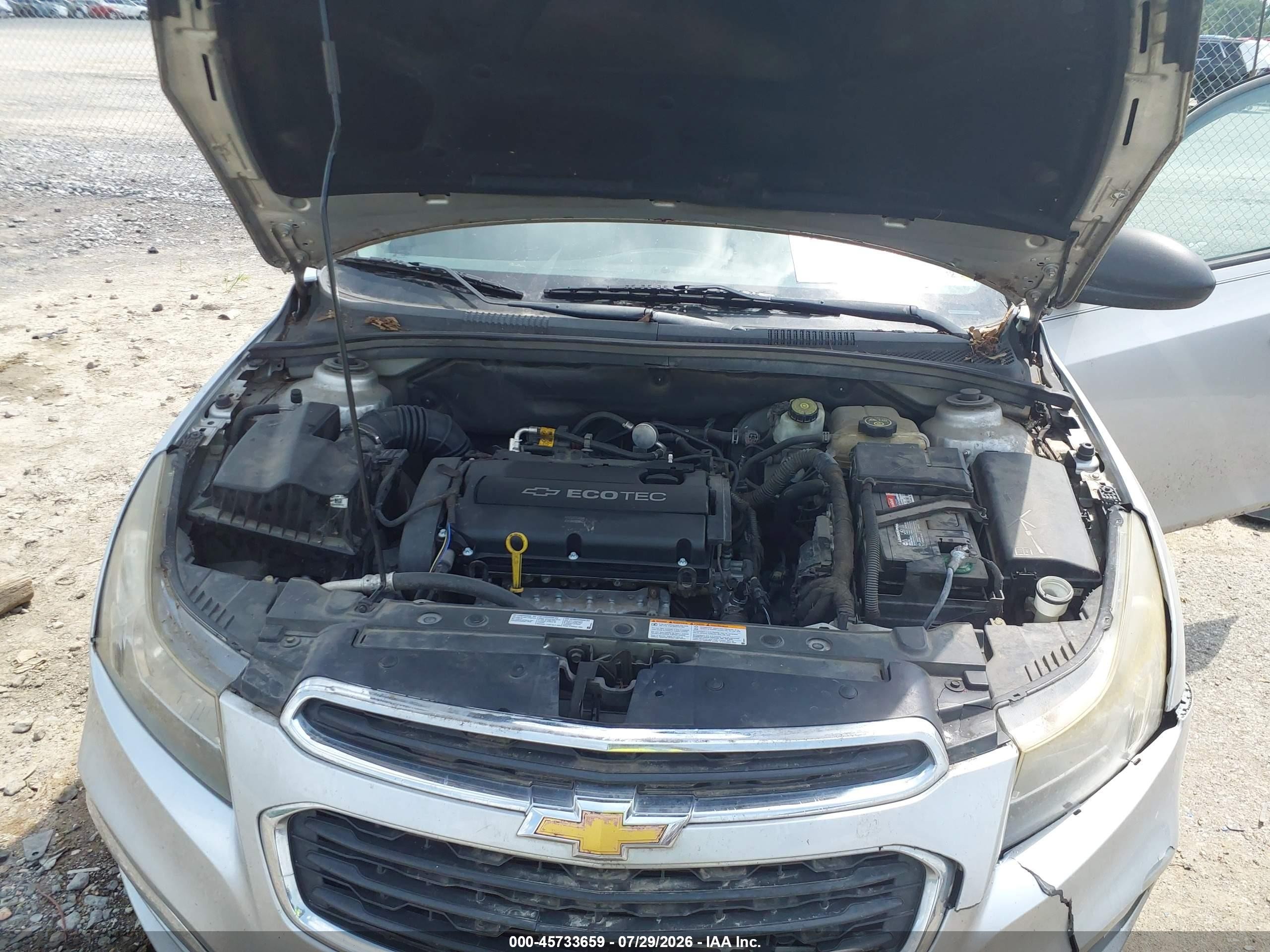 2015 Chevrolet Cruze Ls Auto Silver vin: 1G1PA5SH7F7275417