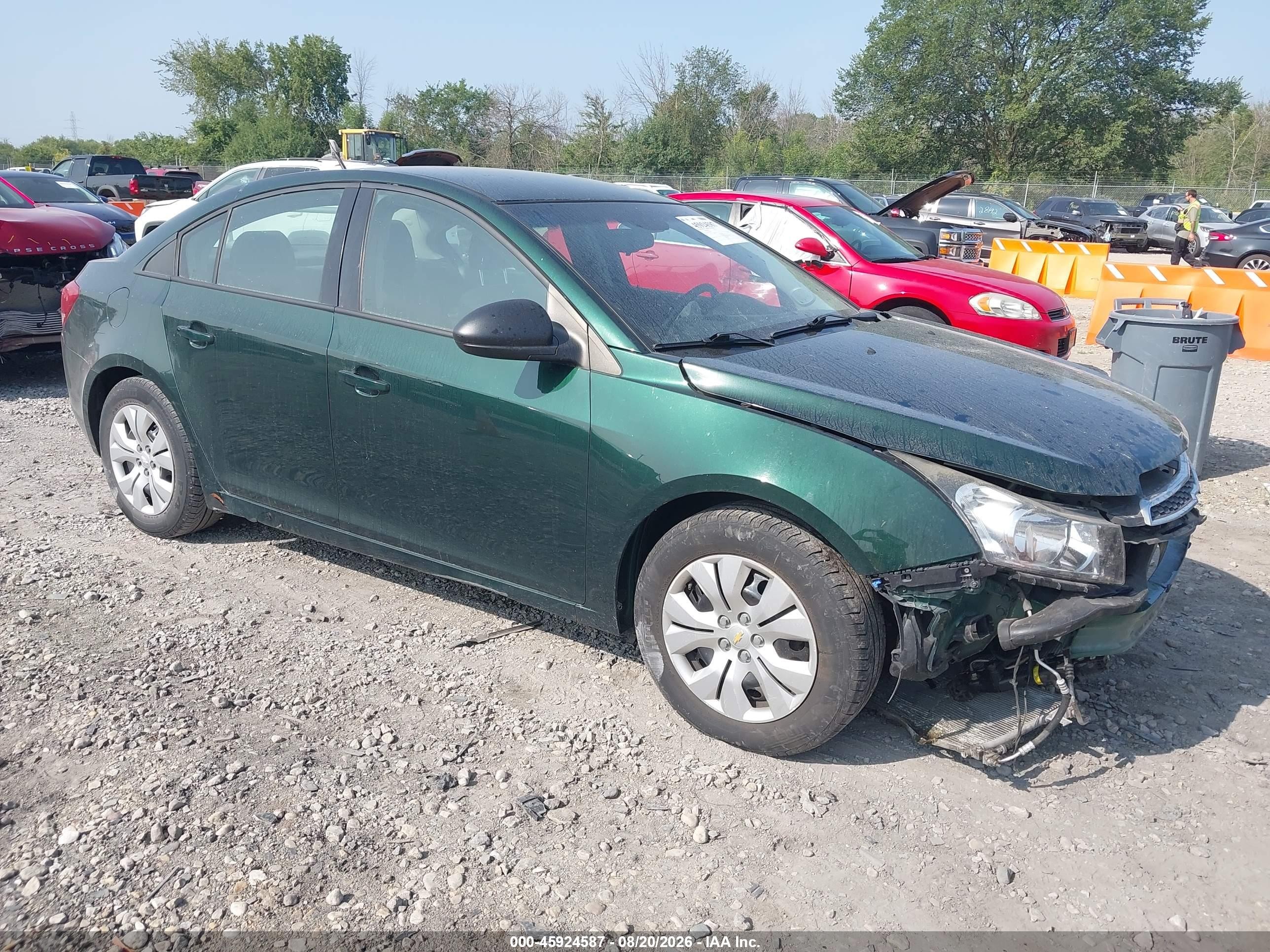 2014 Chevrolet Cruze Ls Auto Зеленый vin: 1G1PA5SH8E7430636