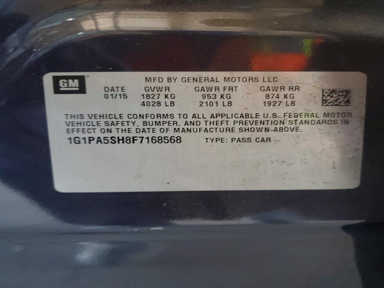 2015 Chevrolet Cruze Ls Gray vin: 1G1PA5SH8F7168568