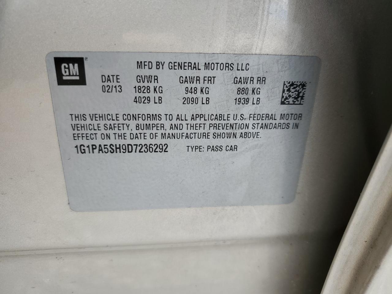 2013 Chevrolet Cruze Ls Gold vin: 1G1PA5SH9D7236292