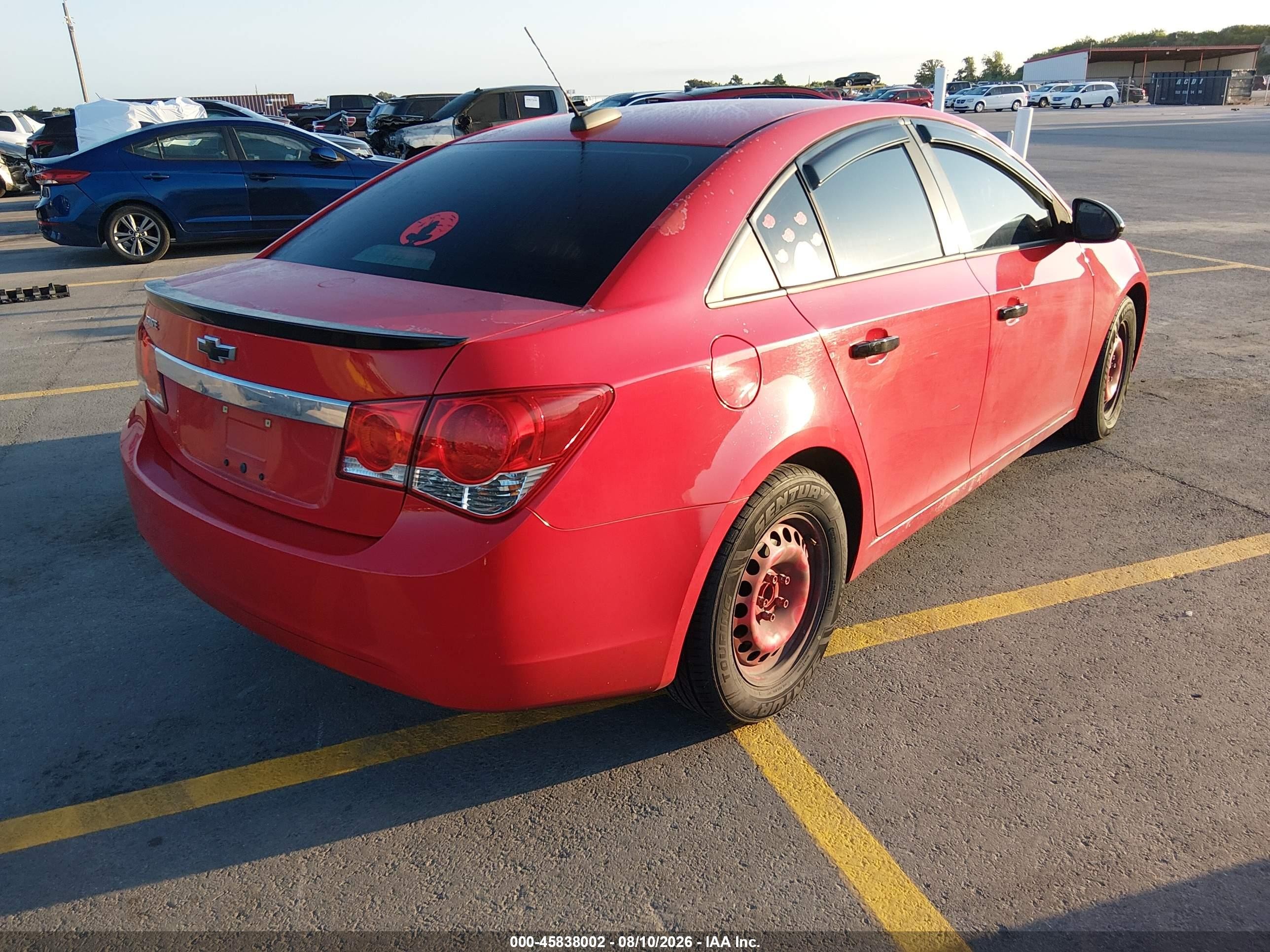 2015 Chevrolet Cruze Ls Auto Red vin: 1G1PA5SH9F7270302