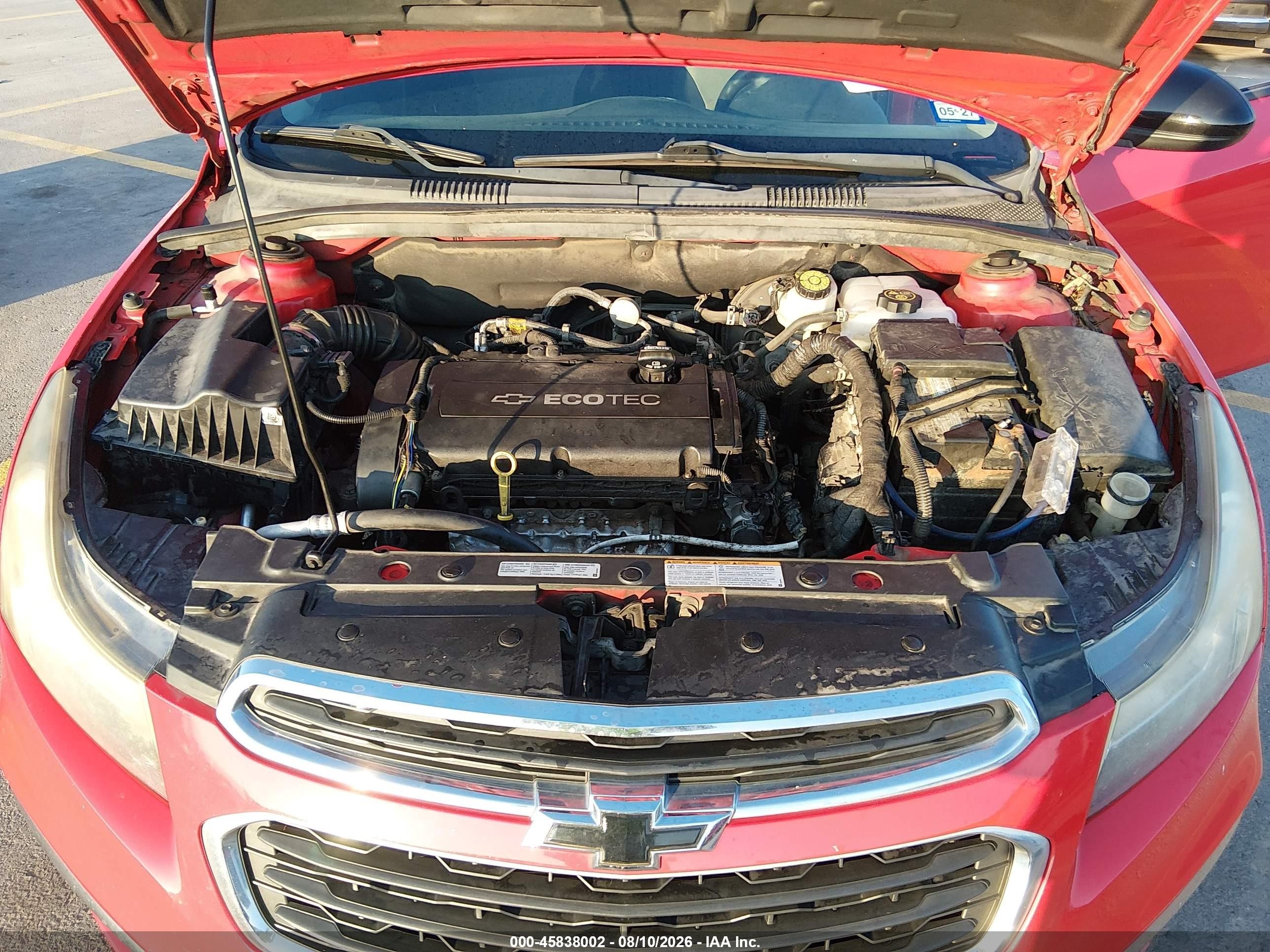 2015 Chevrolet Cruze Ls Auto Red vin: 1G1PA5SH9F7270302