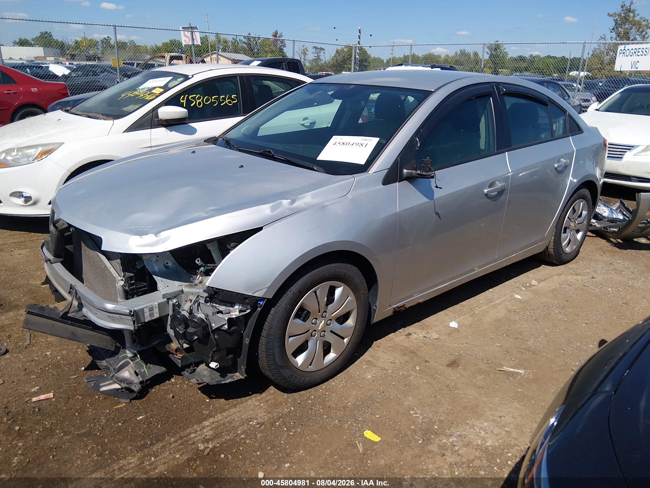 2014 Chevrolet Cruze Ls Auto Silver vin: 1G1PA5SHXE7398692