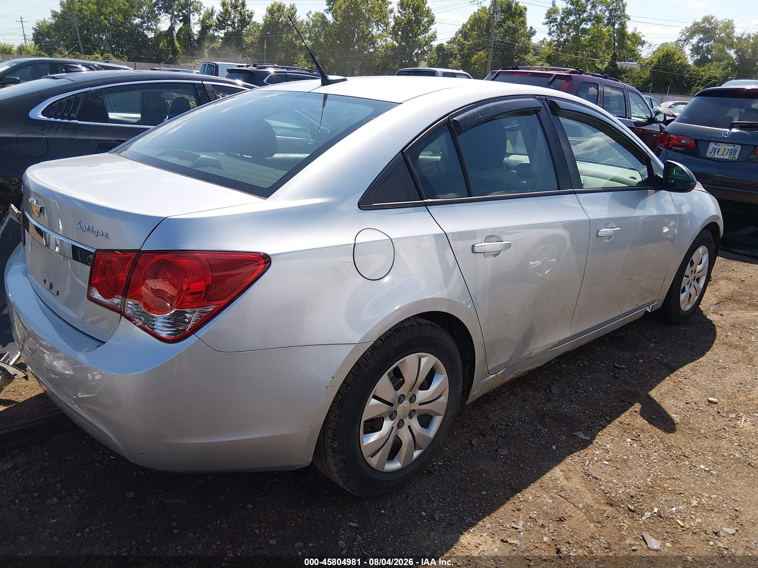 2014 Chevrolet Cruze Ls Auto Silver vin: 1G1PA5SHXE7398692