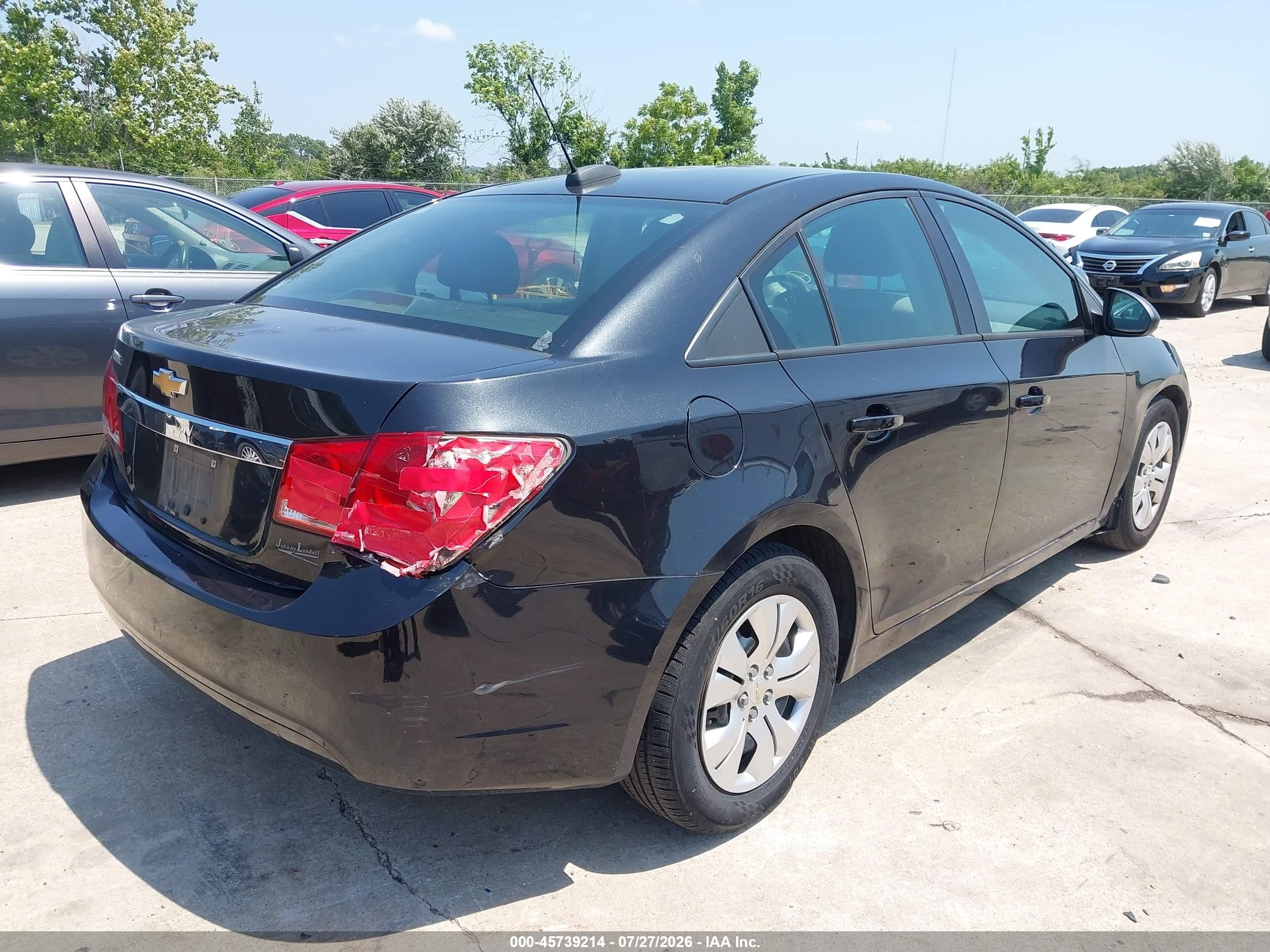 2015 Chevrolet Cruze Ls Auto Black vin: 1G1PA5SHXF7210500