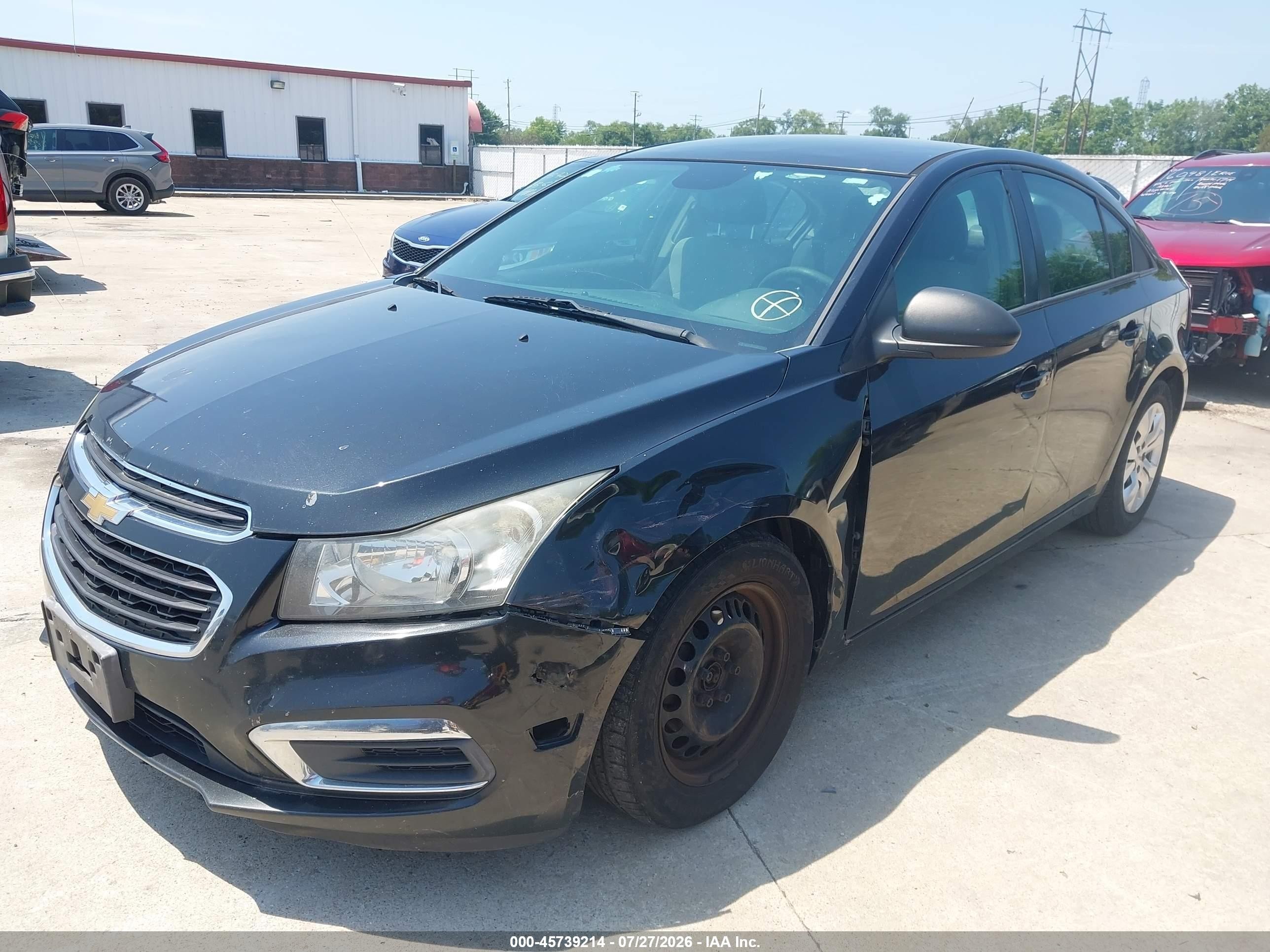 2015 Chevrolet Cruze Ls Auto Black vin: 1G1PA5SHXF7210500