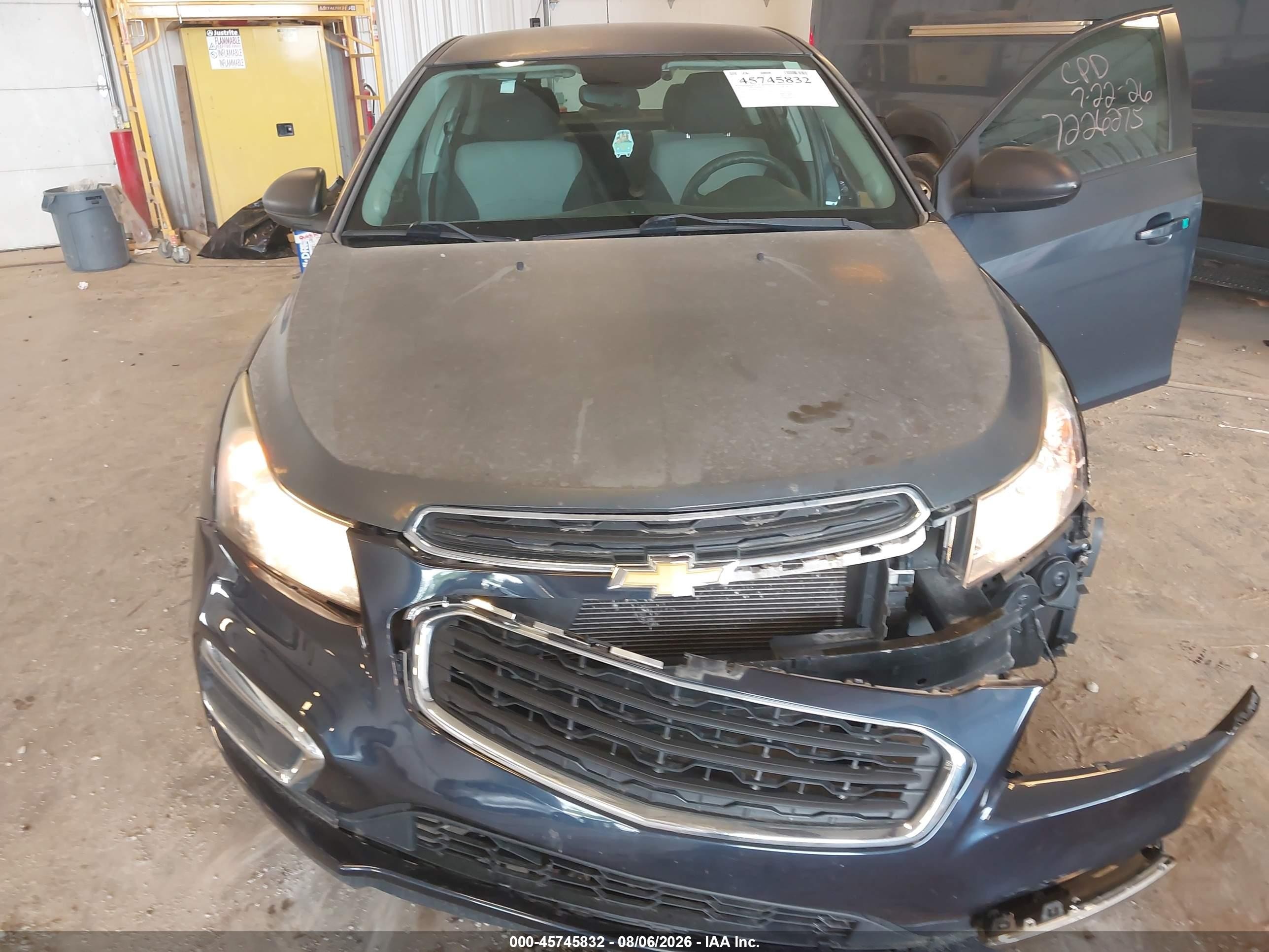 2015 Chevrolet Cruze Ls Auto Blue vin: 1G1PA5SHXF7226275