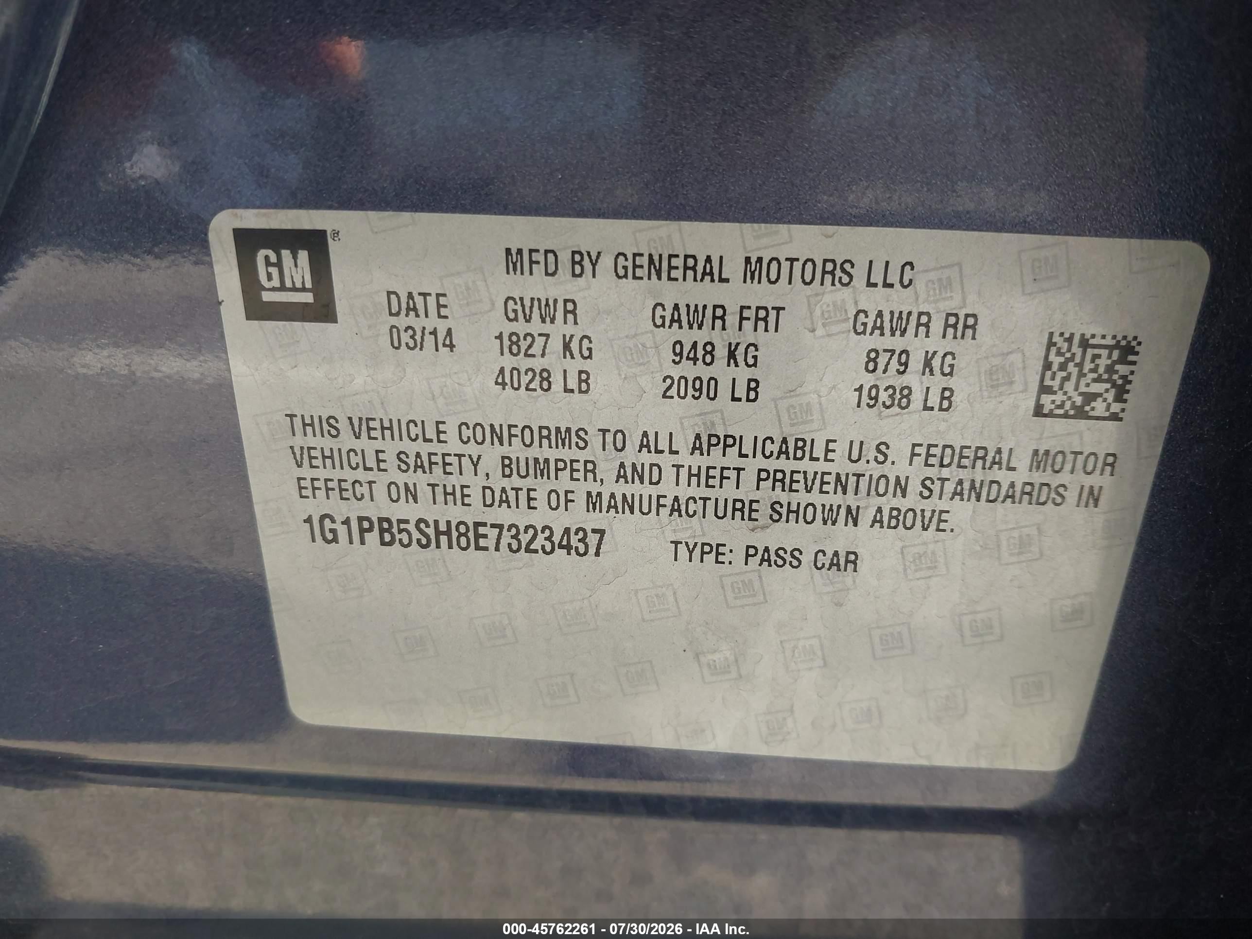 2014 Chevrolet Cruze Ls Manual Gray vin: 1G1PB5SH8E7323437
