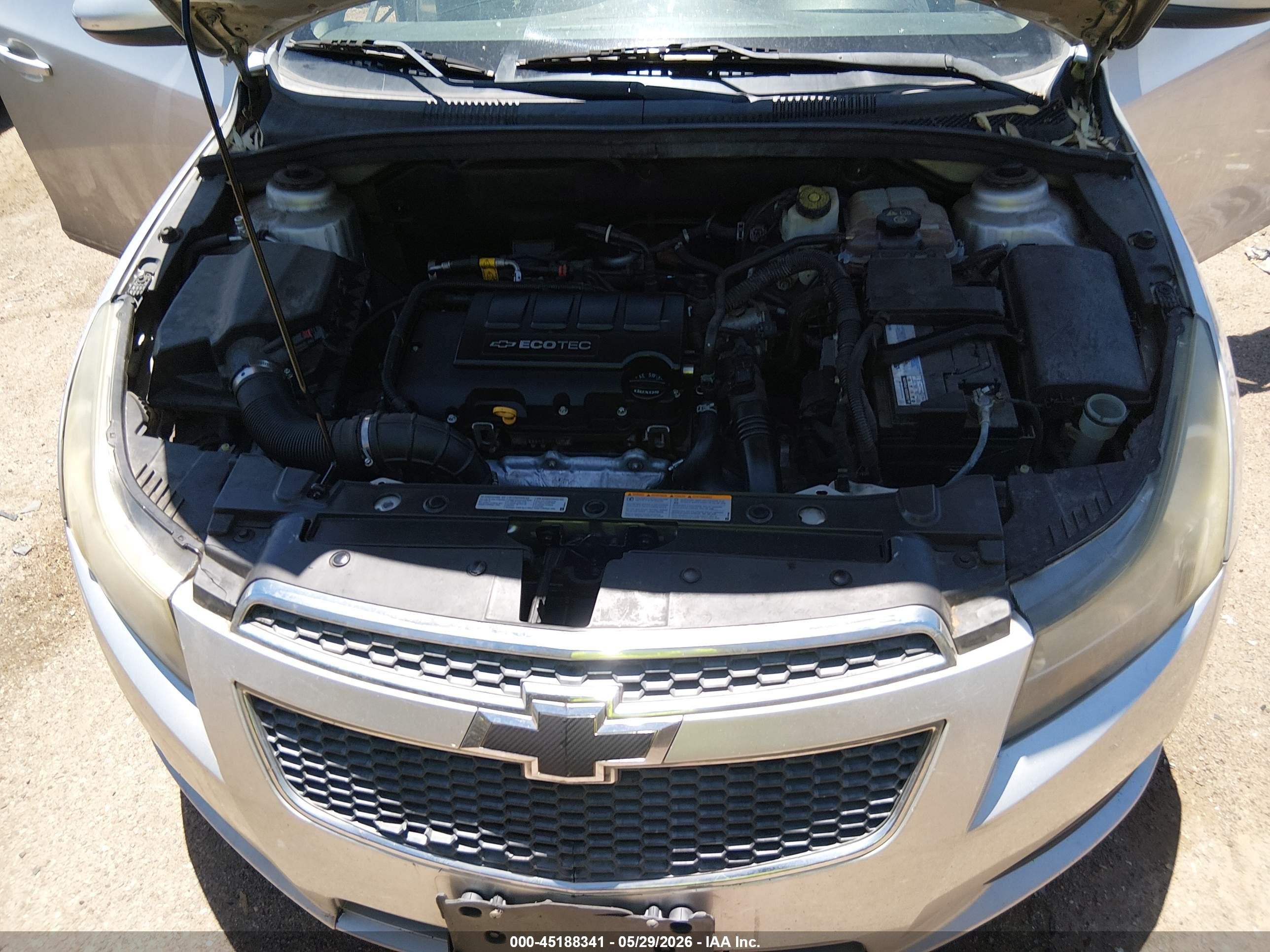 2013 Chevrolet Cruze 1lt Auto Silver vin: 1G1PC5SB0D7165974