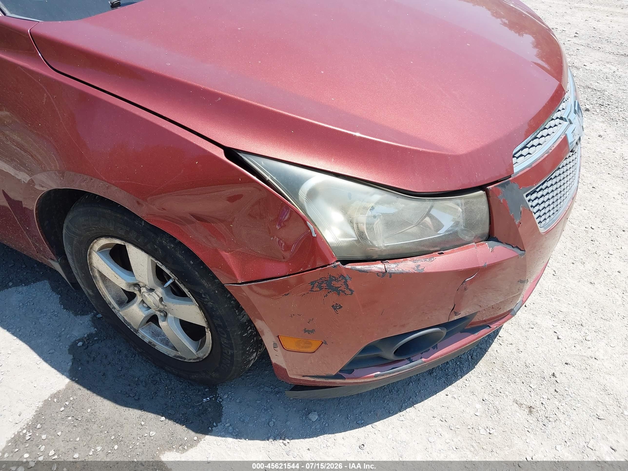 2013 Chevrolet Cruze 1lt Auto Red vin: 1G1PC5SB0D7170396