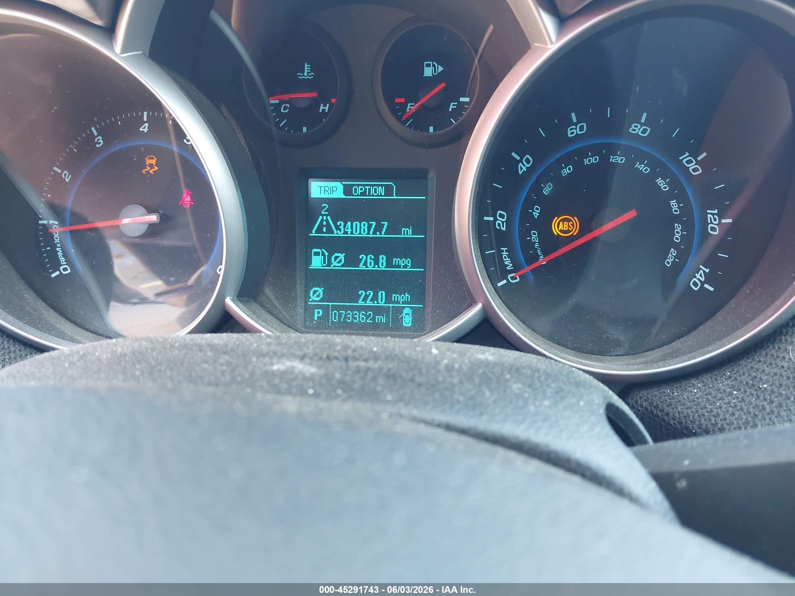 2013 Chevrolet Cruze 1lt Auto Silver vin: 1G1PC5SB0D7208113