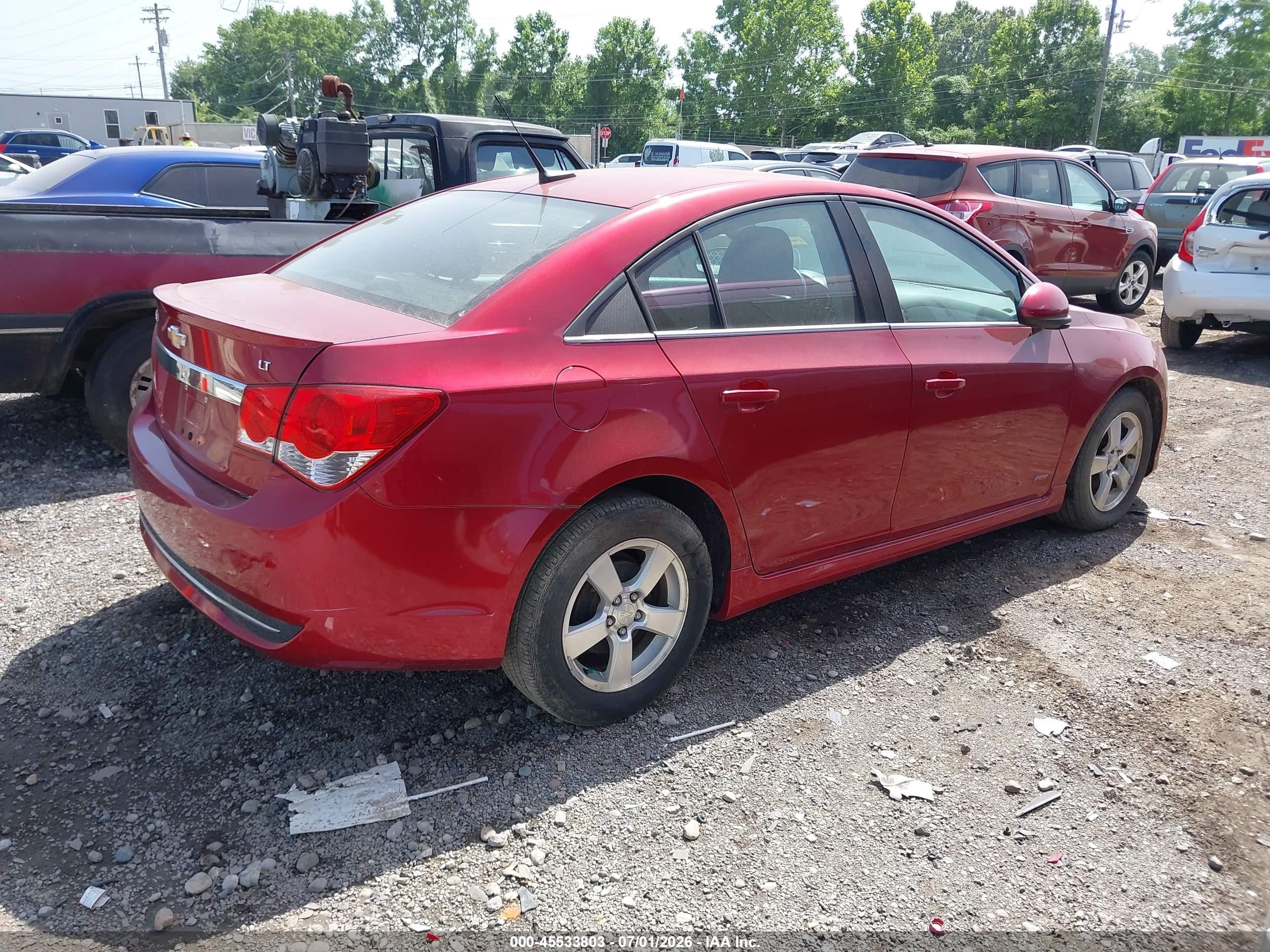 2013 Chevrolet Cruze 1lt Auto Red vin: 1G1PC5SB0D7219841