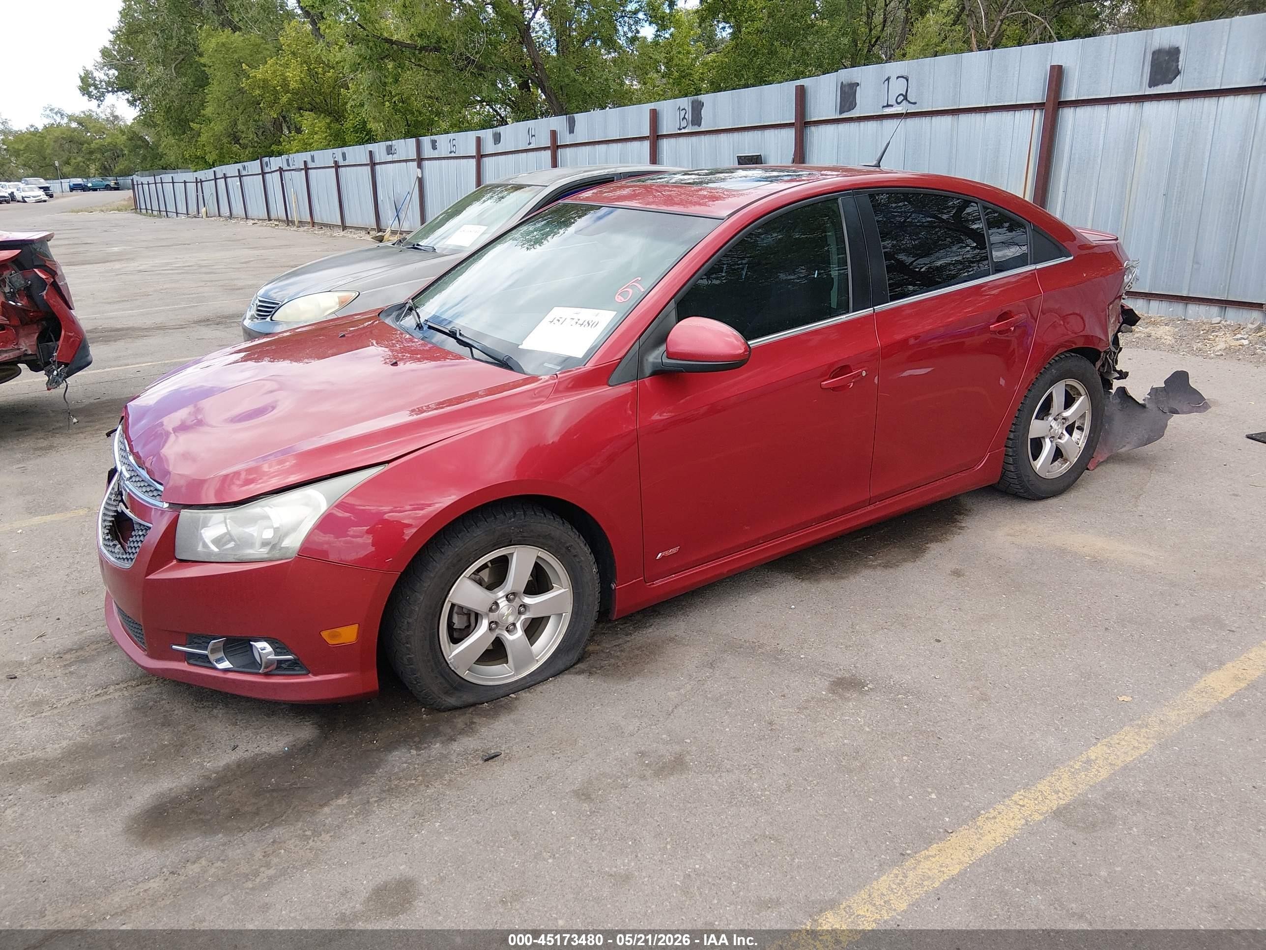 2013 Chevrolet Cruze 1lt Auto Red vin: 1G1PC5SB0D7228099