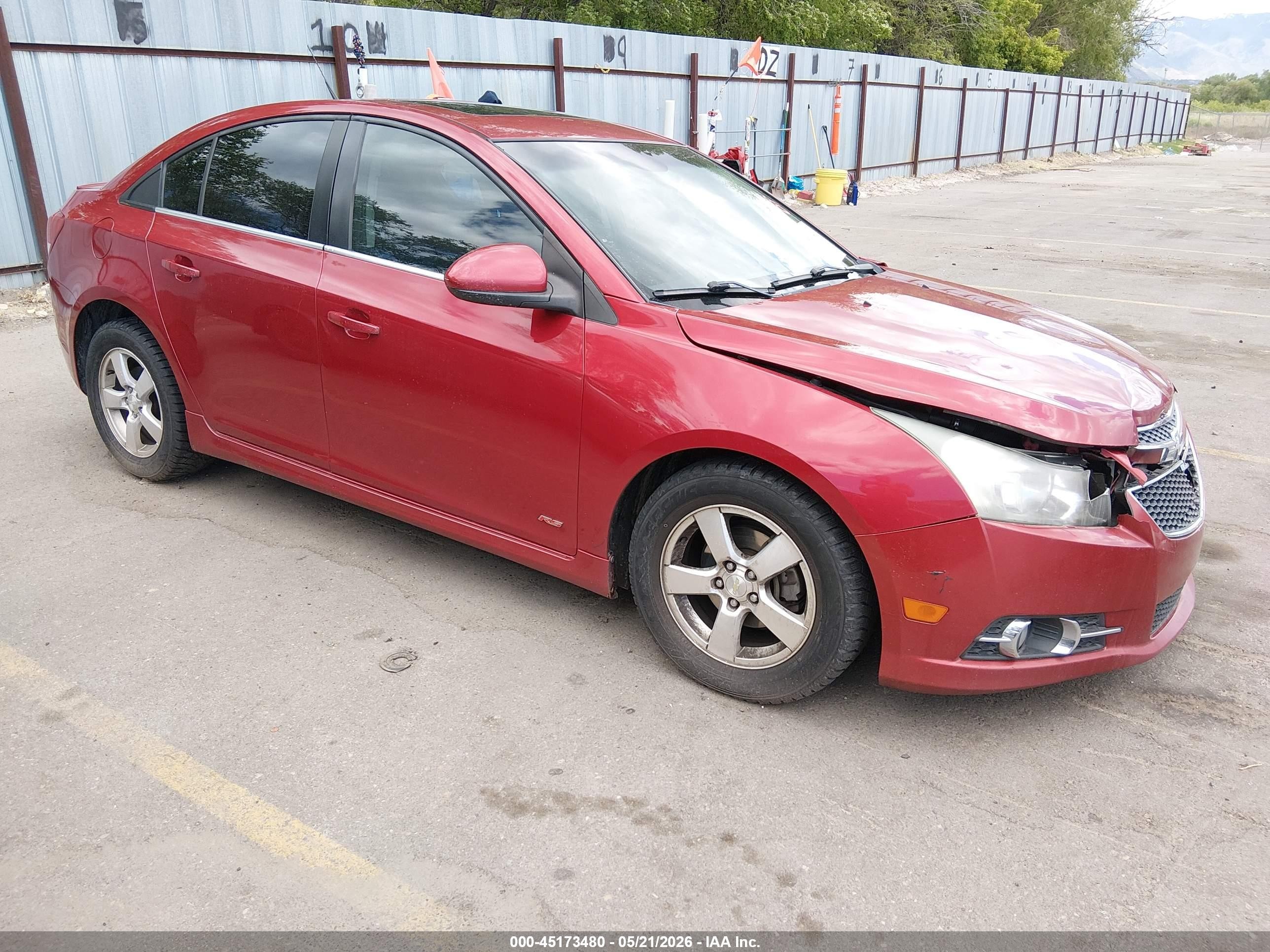 2013 Chevrolet Cruze 1lt Auto Red vin: 1G1PC5SB0D7228099