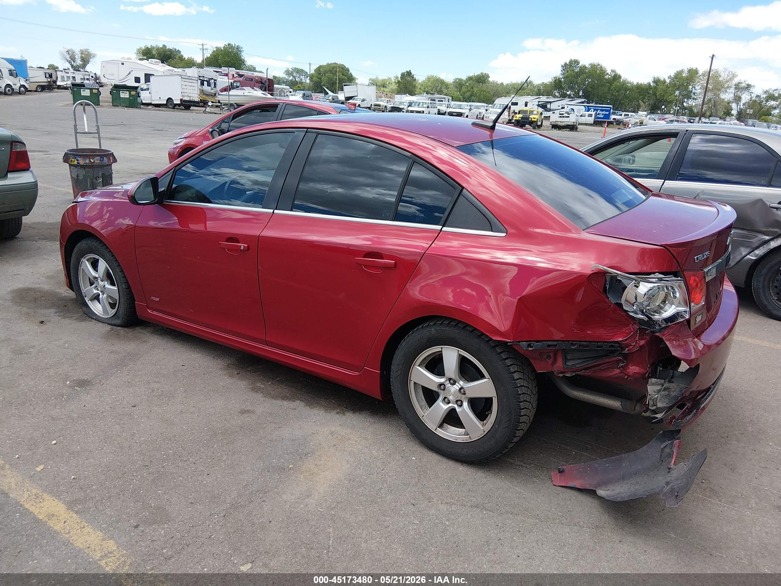 2013 Chevrolet Cruze 1lt Auto Red vin: 1G1PC5SB0D7228099