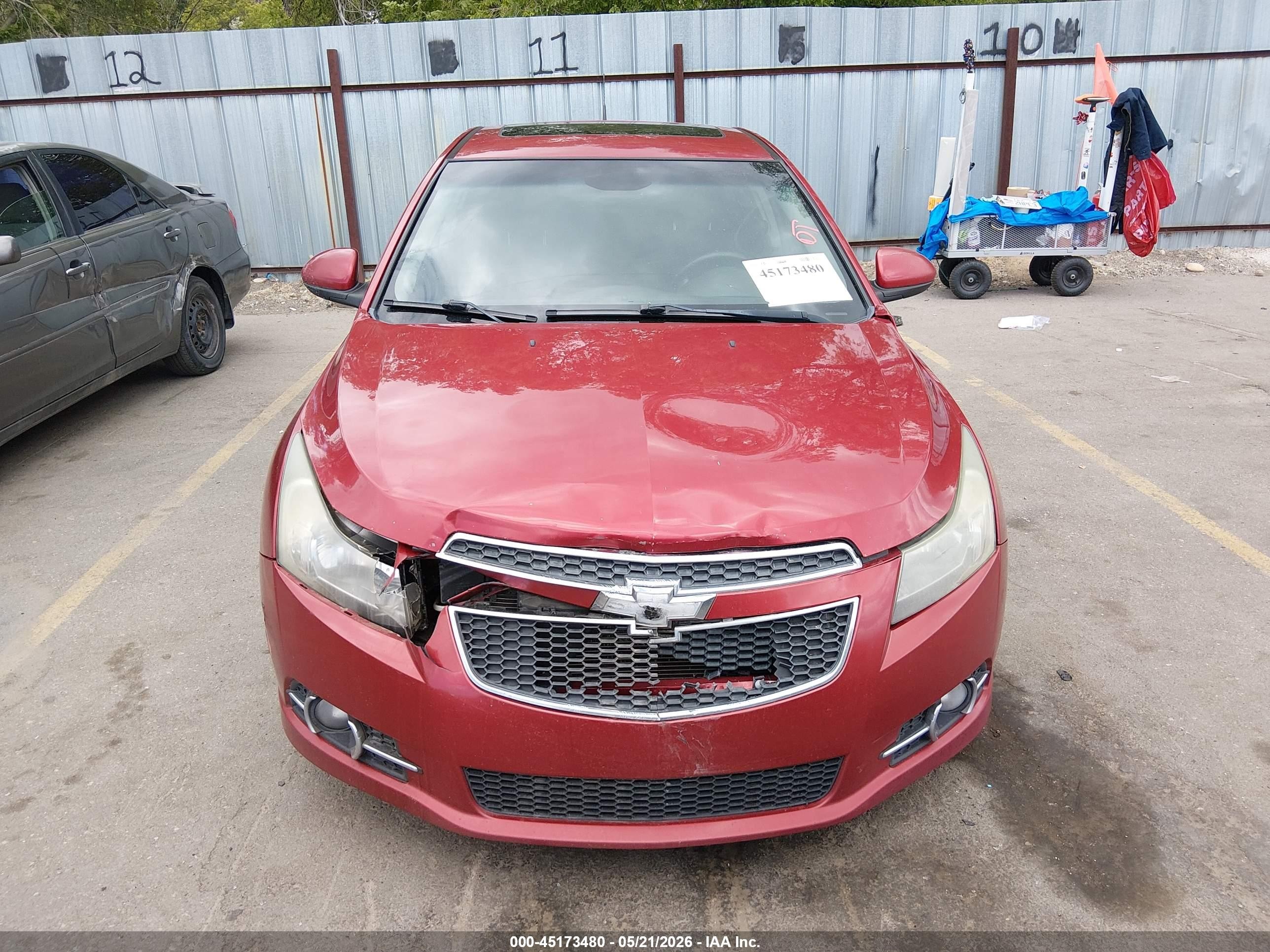 2013 Chevrolet Cruze 1lt Auto Red vin: 1G1PC5SB0D7228099