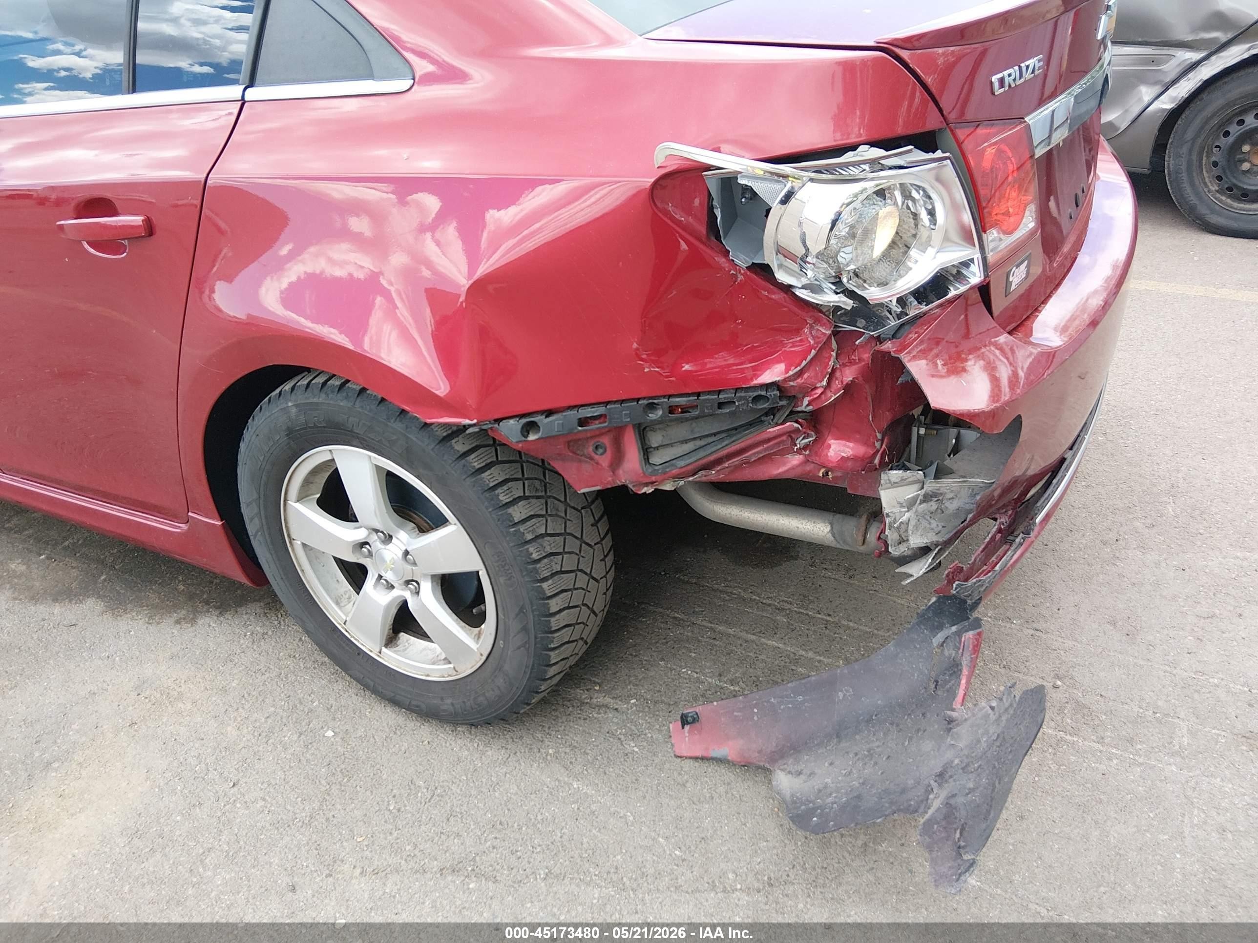 2013 Chevrolet Cruze 1lt Auto Red vin: 1G1PC5SB0D7228099