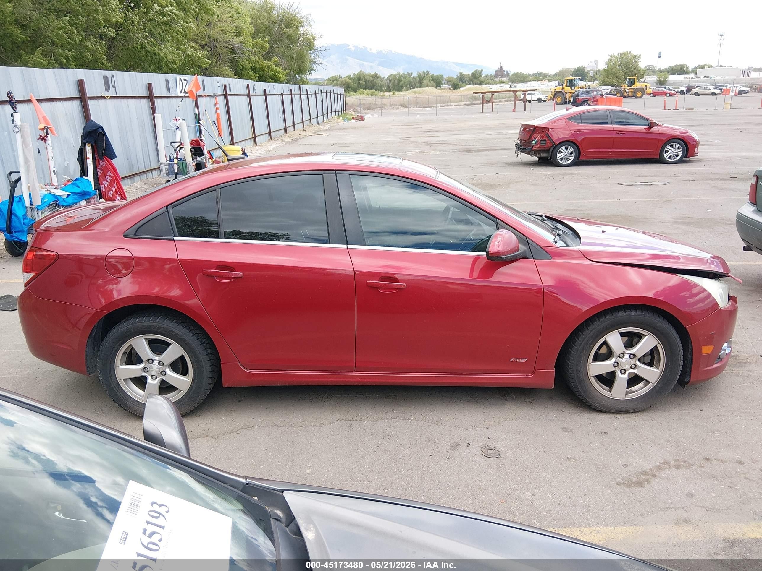 2013 Chevrolet Cruze 1lt Auto Red vin: 1G1PC5SB0D7228099