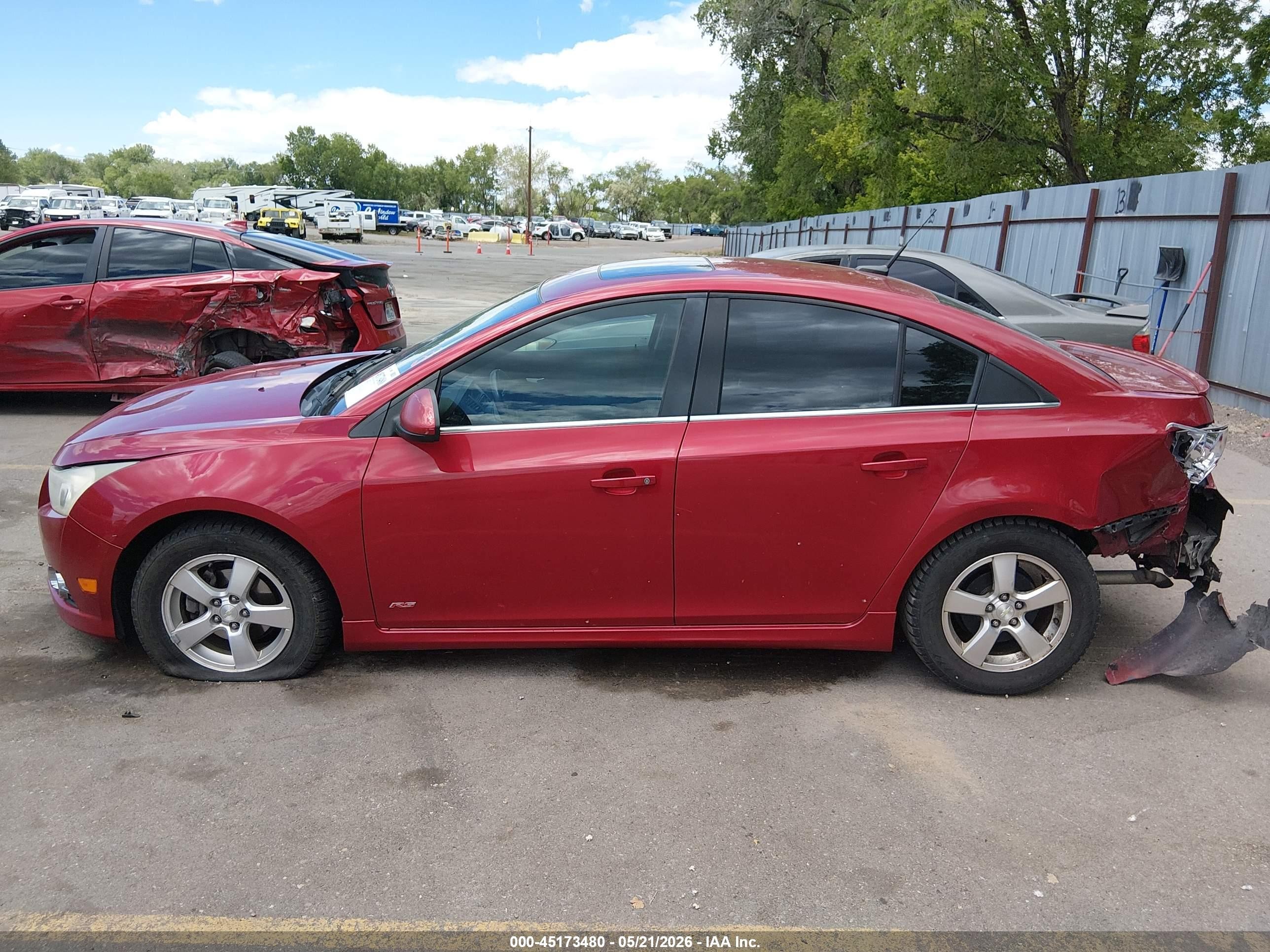2013 Chevrolet Cruze 1lt Auto Red vin: 1G1PC5SB0D7228099