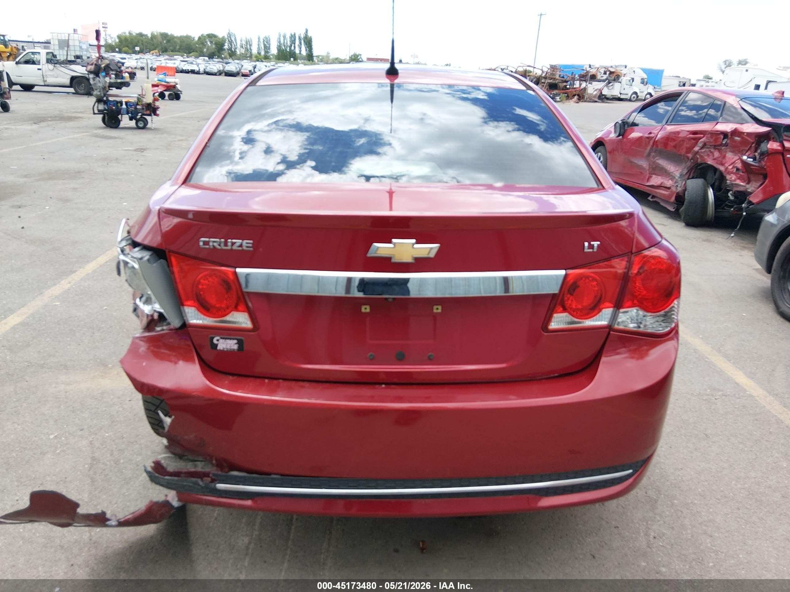 2013 Chevrolet Cruze 1lt Auto Red vin: 1G1PC5SB0D7228099