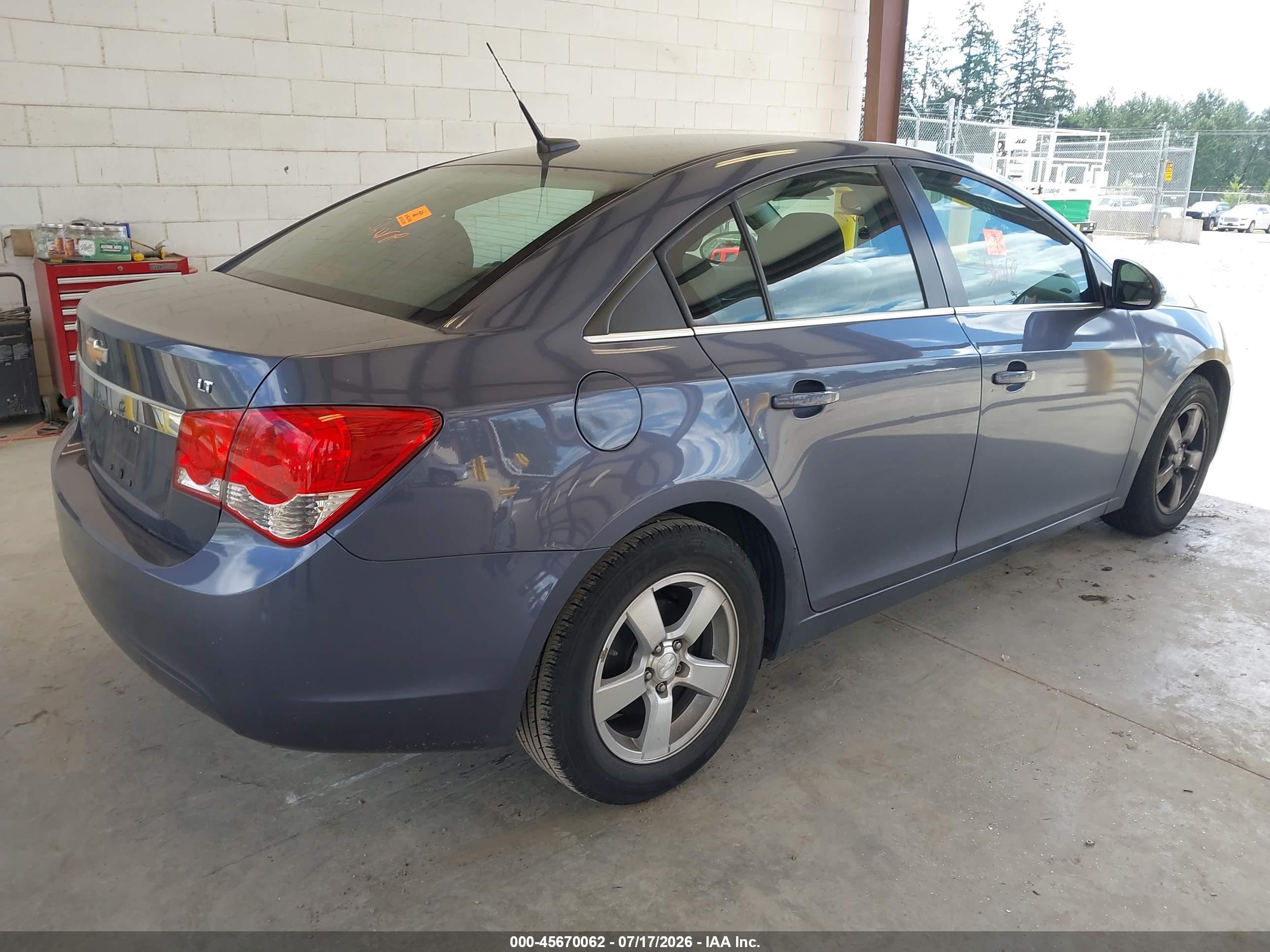 2013 Chevrolet Cruze 1lt Auto Blue vin: 1G1PC5SB0D7289601