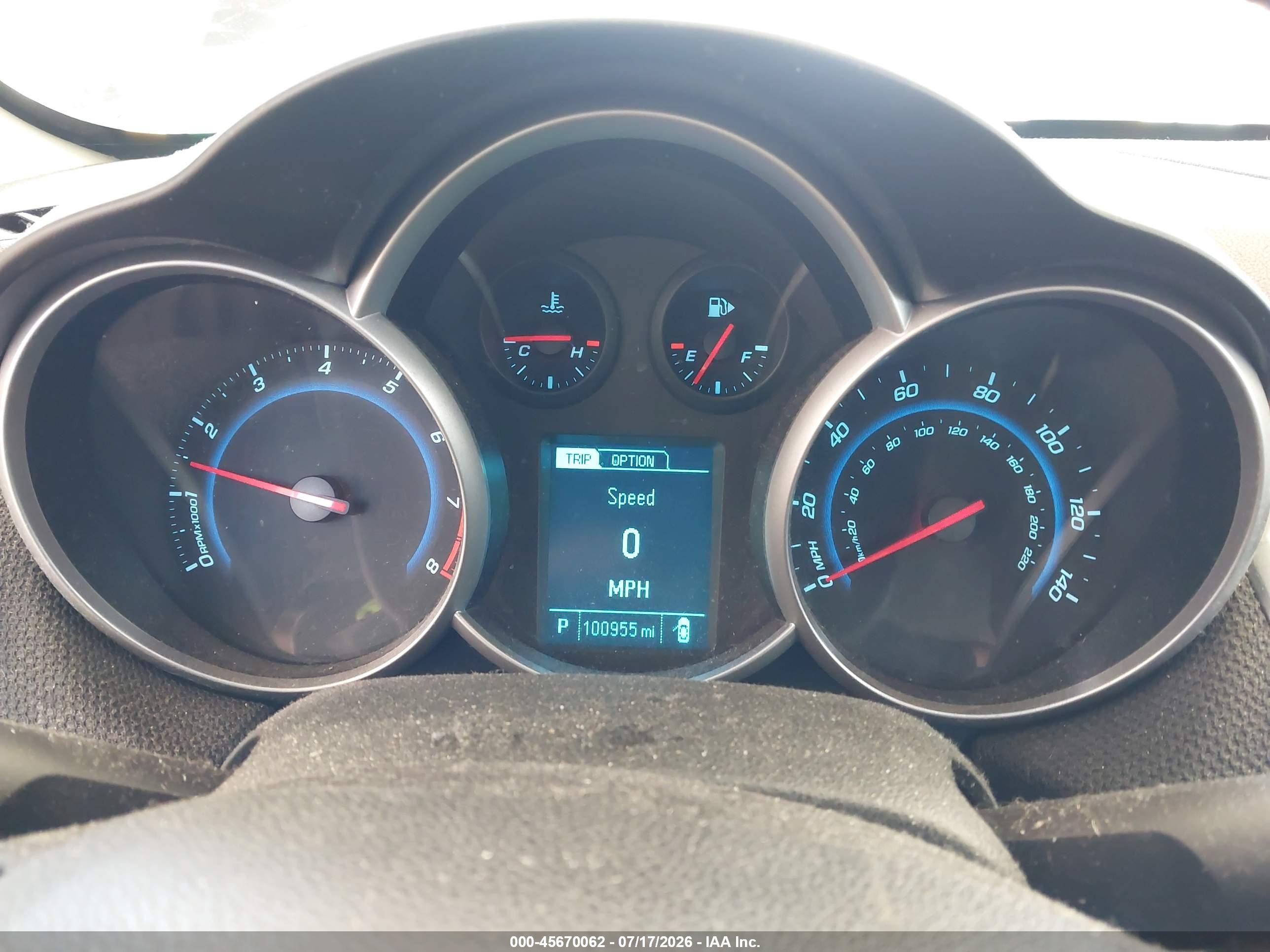 2013 Chevrolet Cruze 1lt Auto Blue vin: 1G1PC5SB0D7289601