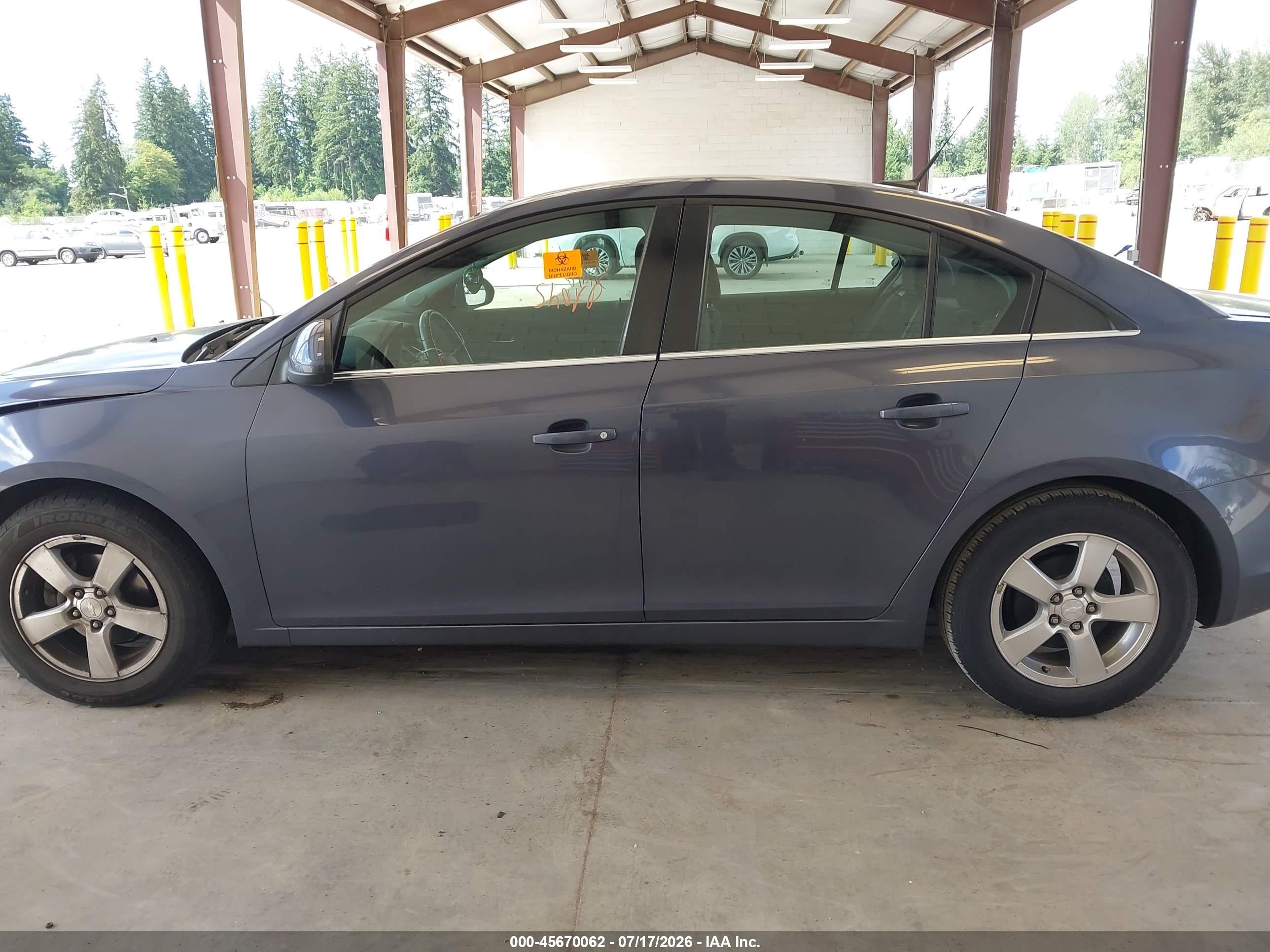 2013 Chevrolet Cruze 1lt Auto Blue vin: 1G1PC5SB0D7289601