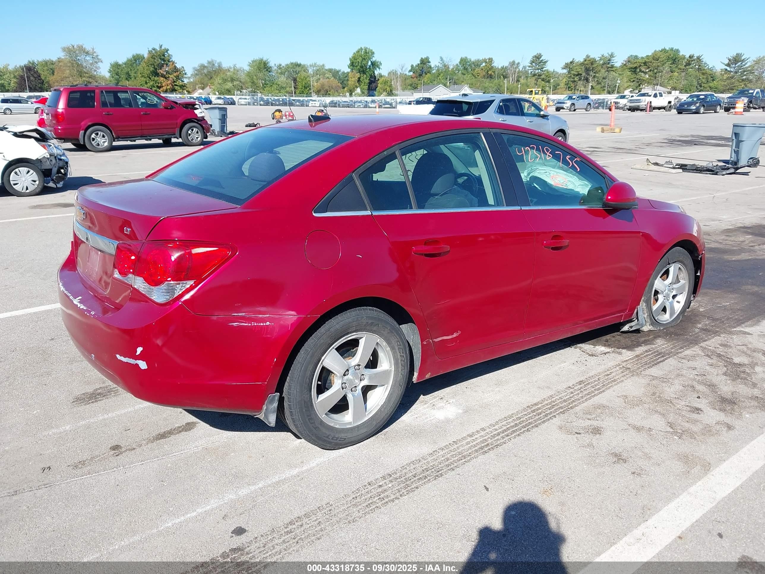 2013 Chevrolet Cruze 1lt Auto Red vin: 1G1PC5SB0D7302864